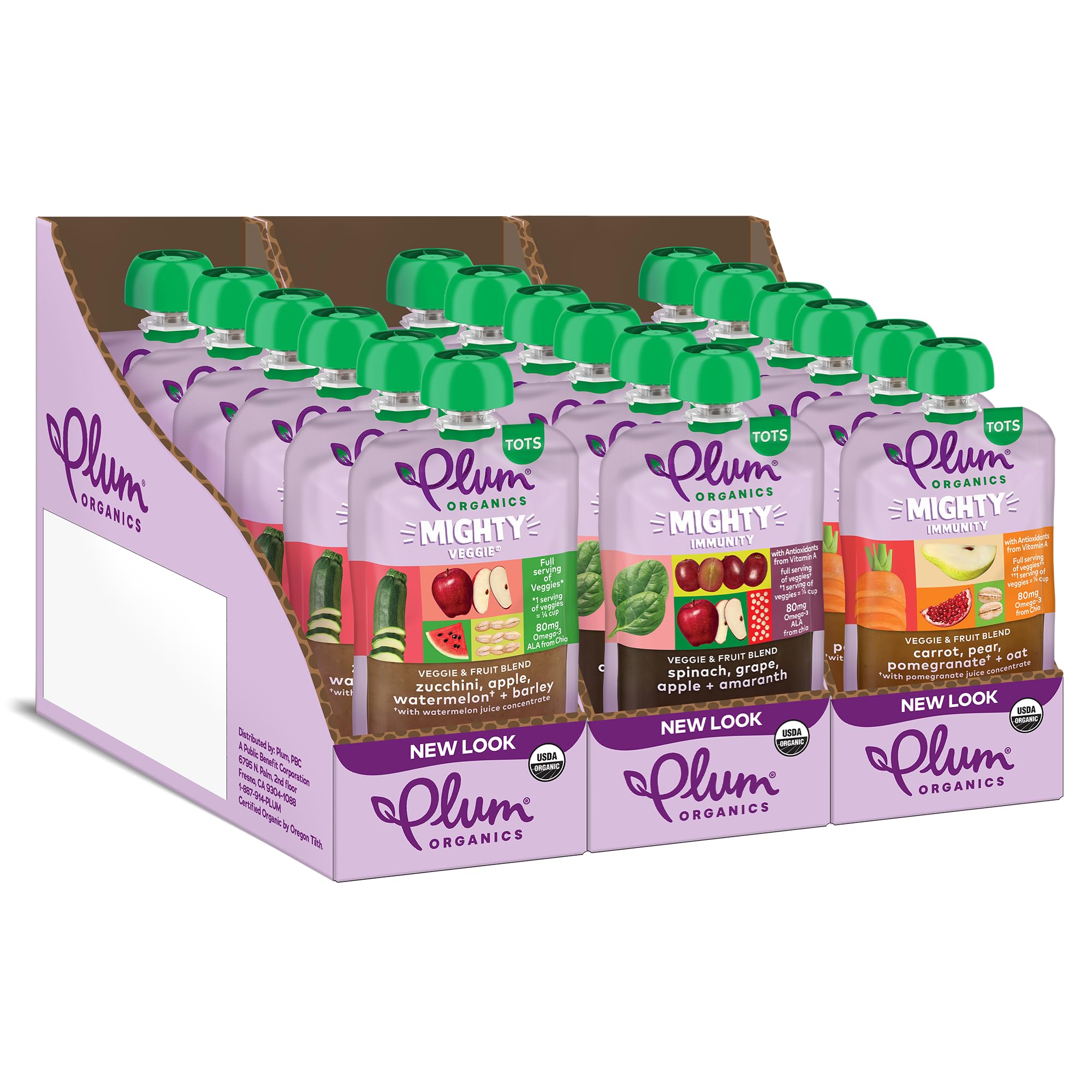 Plum Organics Variety Pack, 12+ Months – Toddler’s Flavor Expedition – Mighty Builder Organic Fruit & Veggie Pouches – 4 oz Pouch, Pack of 18 (Amazon Exclusive)