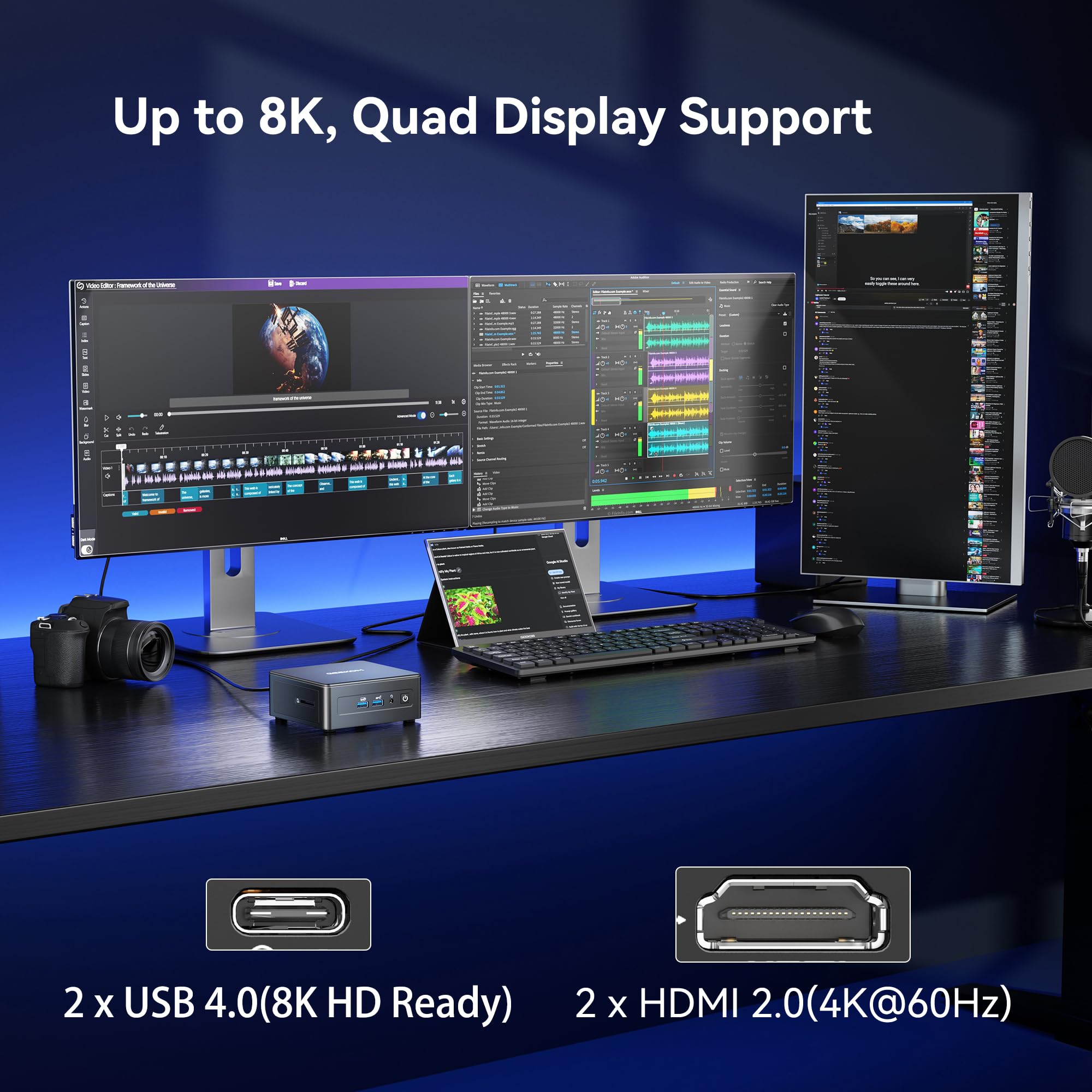 High Speed GEEKOM IT13 Mini PC 2026 with 13th Gen Intel i5-13600H |1TB SSD | 16GB RAM | Windows 11 Pro | 2 X USB4.0(40Gbps) | Quad Display| WiFi 6E |SD Slot | Intel NUC13 Replacement Desktop Computers