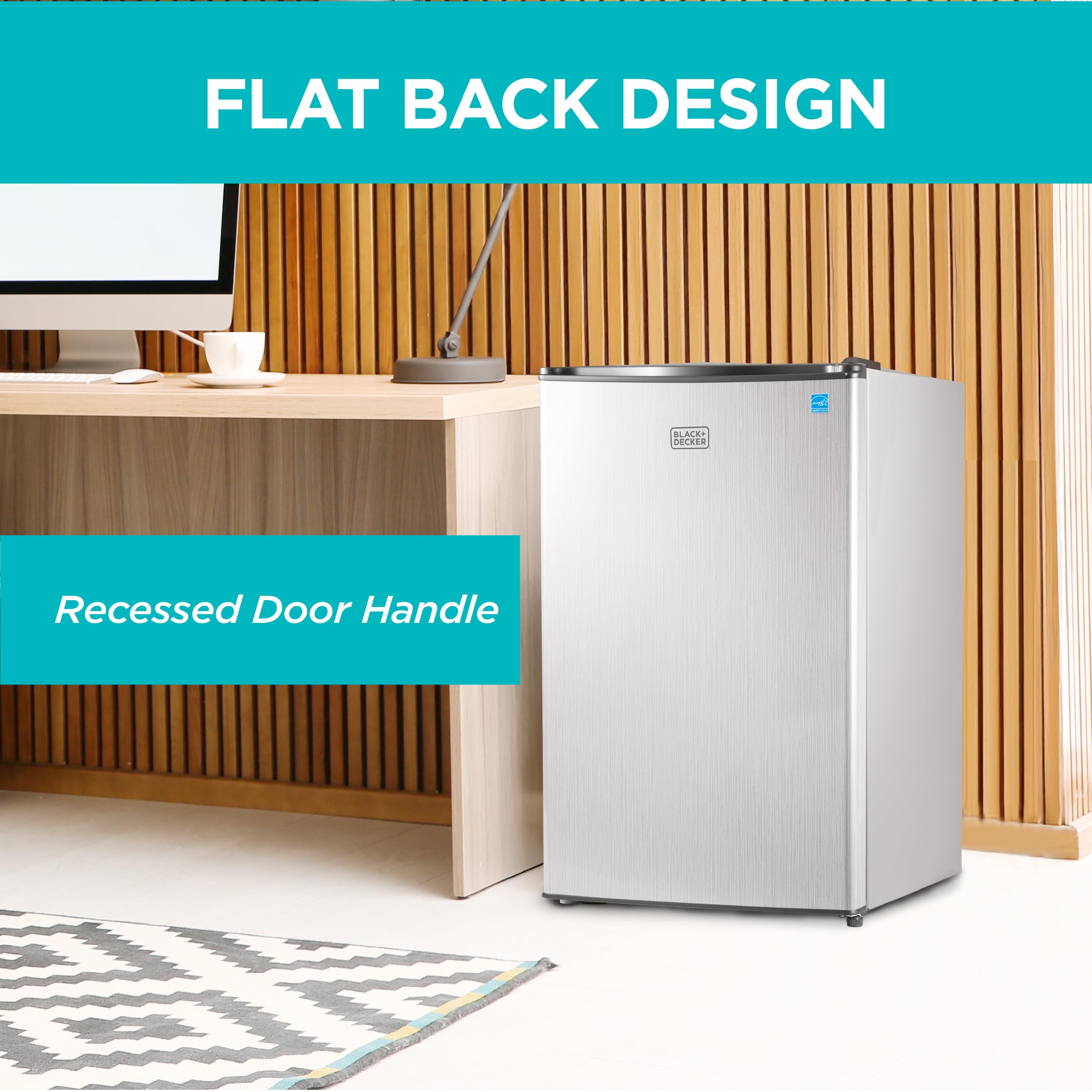 BLACK+DECKER 1.7 Cu. Ft. Compact Refrigerator, ENERGY STAR Certified, Single Door Mini Fridge with Chiller Compartment, Personal Fridge for Home or Dorm Room, R600a Refrigerant, BCRK17W, White