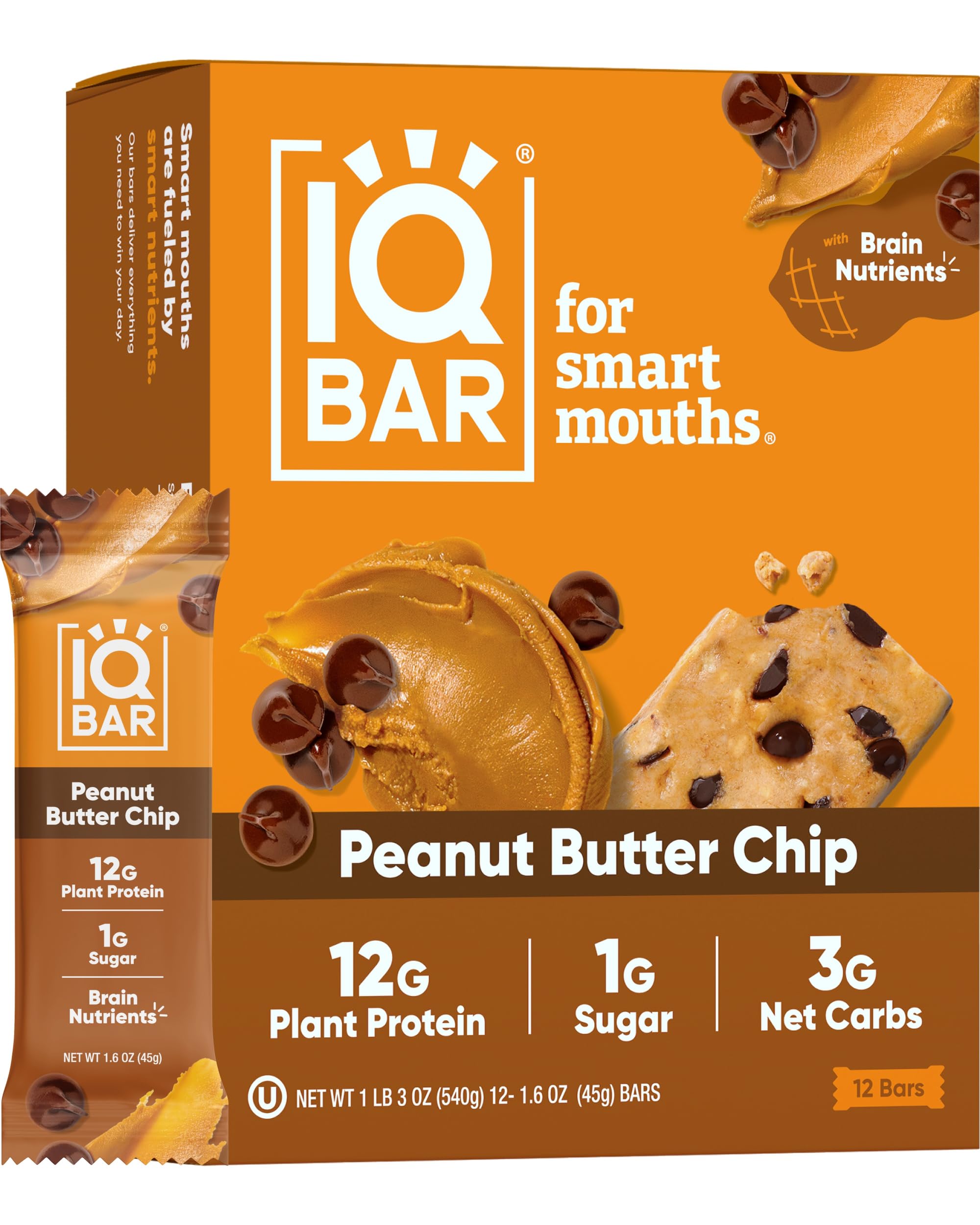 IQBAR Brain and Body Plant Protein Bars - Chocolate Lovers Variety - 36-Count - Keto, Vegan, Low Carb, High Fiber, Gluten Free, Dairy Free, Low Sugar Snack with Nutrients for Focus, Energy, Meal Replacement
