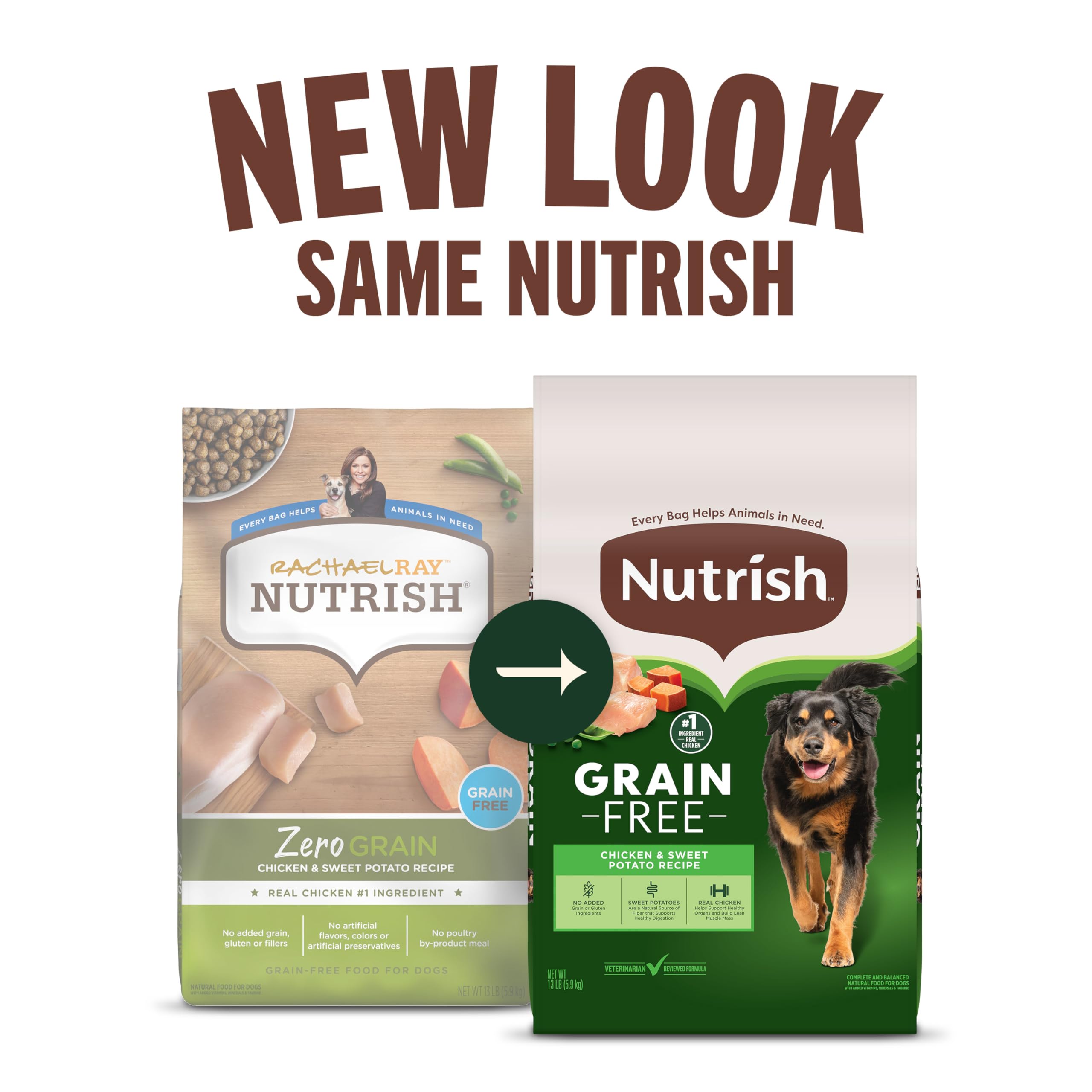 Nutrish Grain Free Chicken & Sweet Potato Recipe Dry Dog Food, 13 lb. Bag, Packaging May Vary (Rachael Ray)