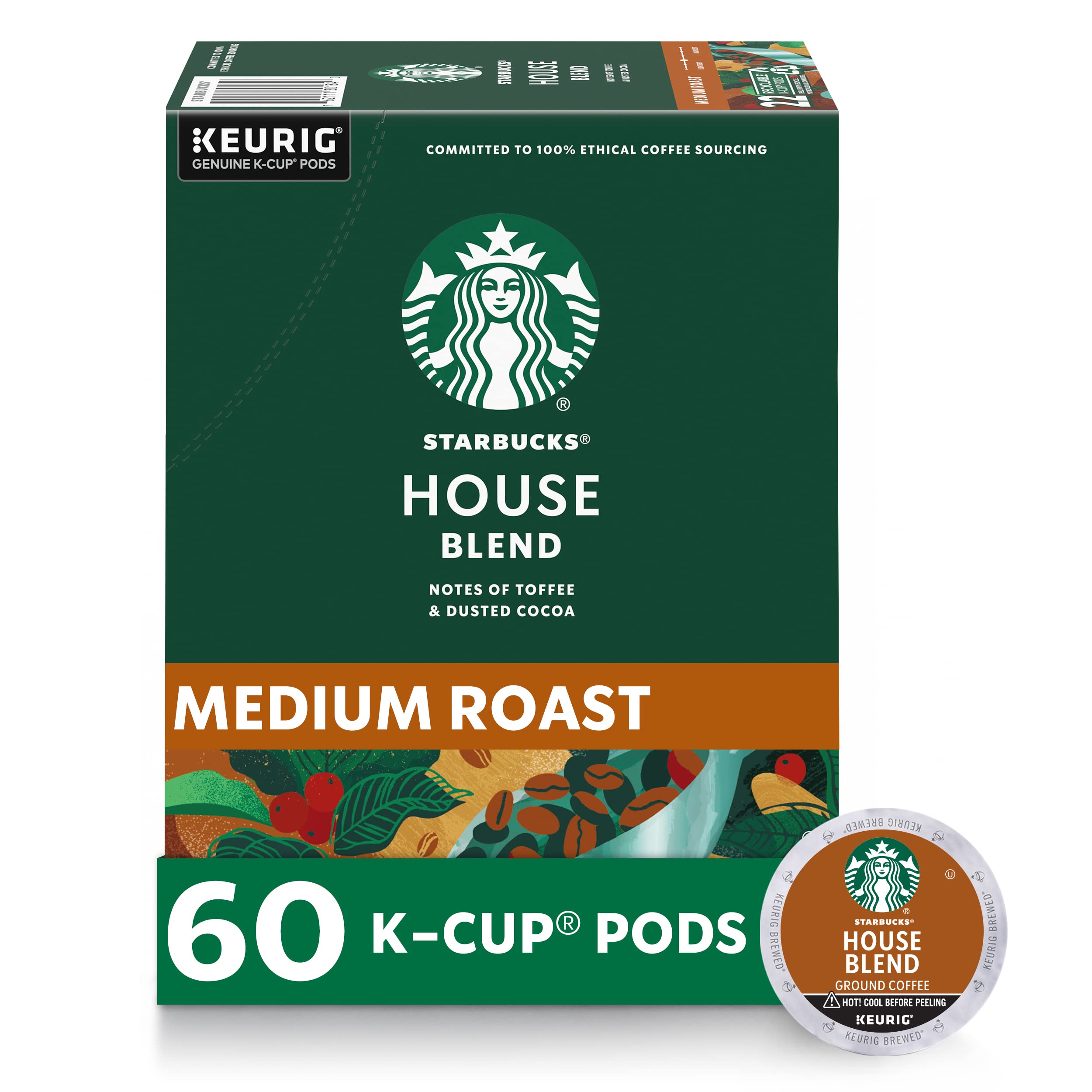 Starbucks K-Cup Coffee Pods, Medium Roast Hot or Iced Coffee, Pike Place Roast, 96 Keurig Pods