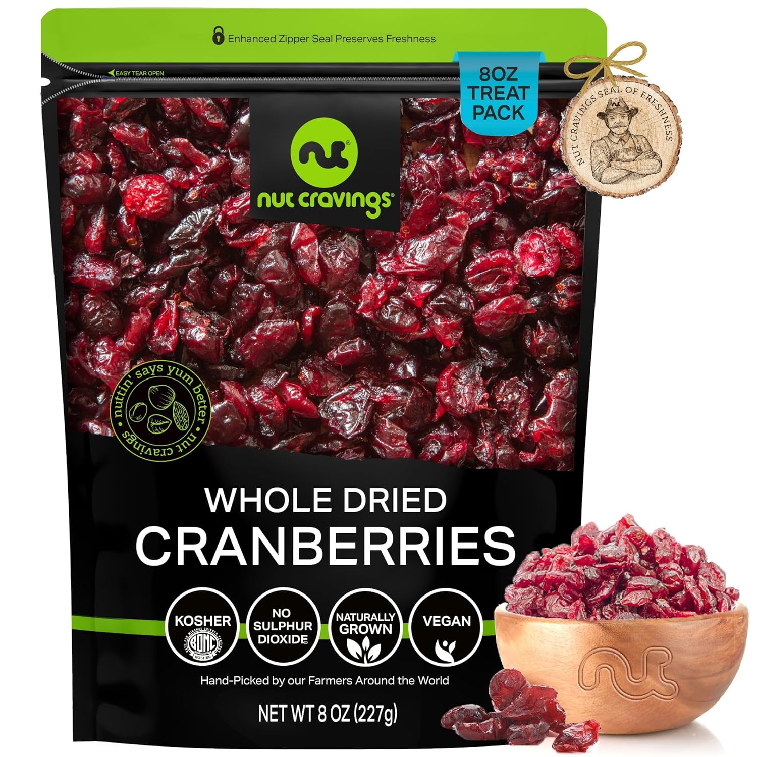 NUT CRAVINGS - Dried California Peaches, No Sugar Added, Unsweetened (16oz, 1 LB) Sweet Healthy Snack, Vegan, Kosher, Resealable Bag