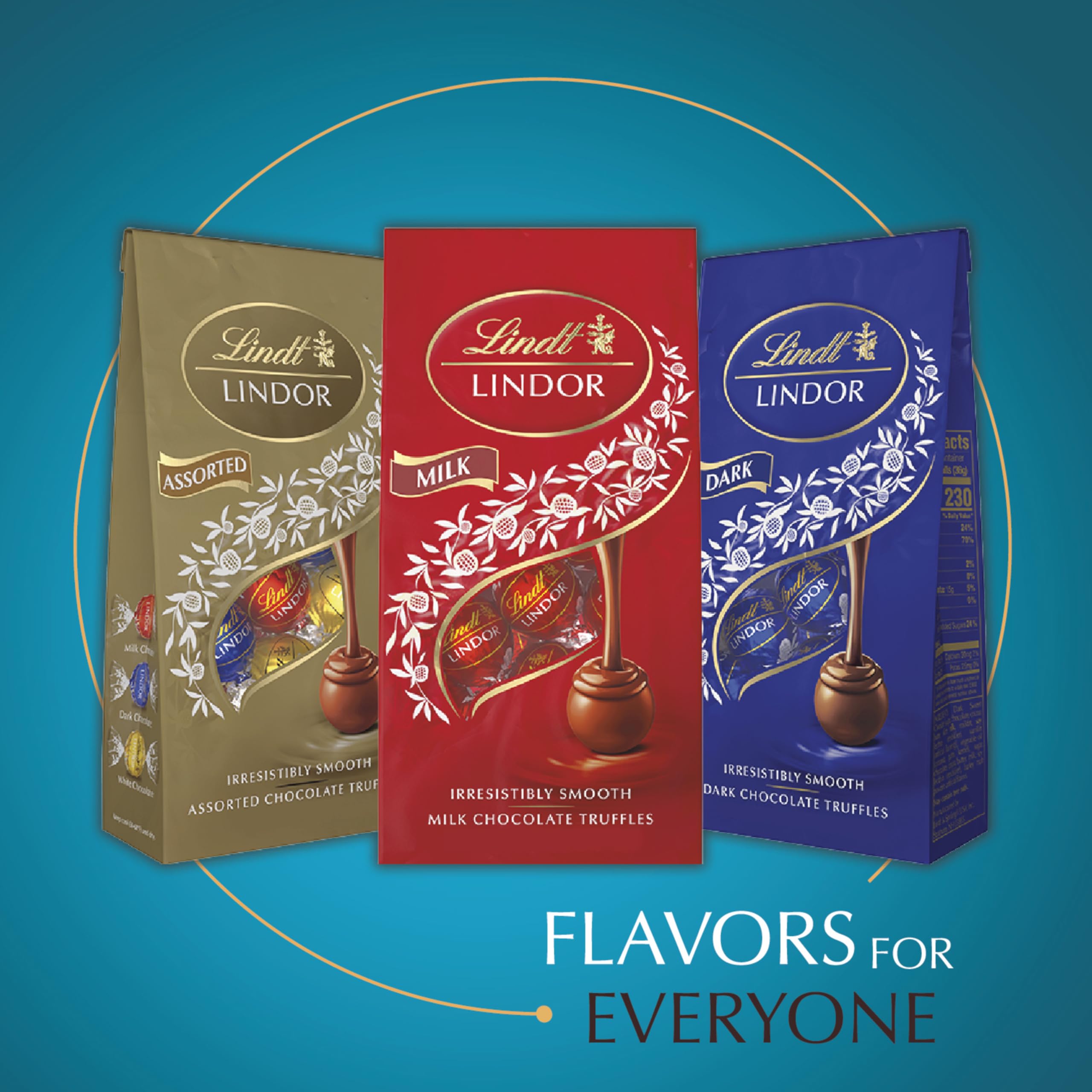 Lindt LINDOR Dark Chocolate Candy Truffles, Dark Chocolate with Smooth, Melting Truffle Center, 25.4 oz., 60 Count