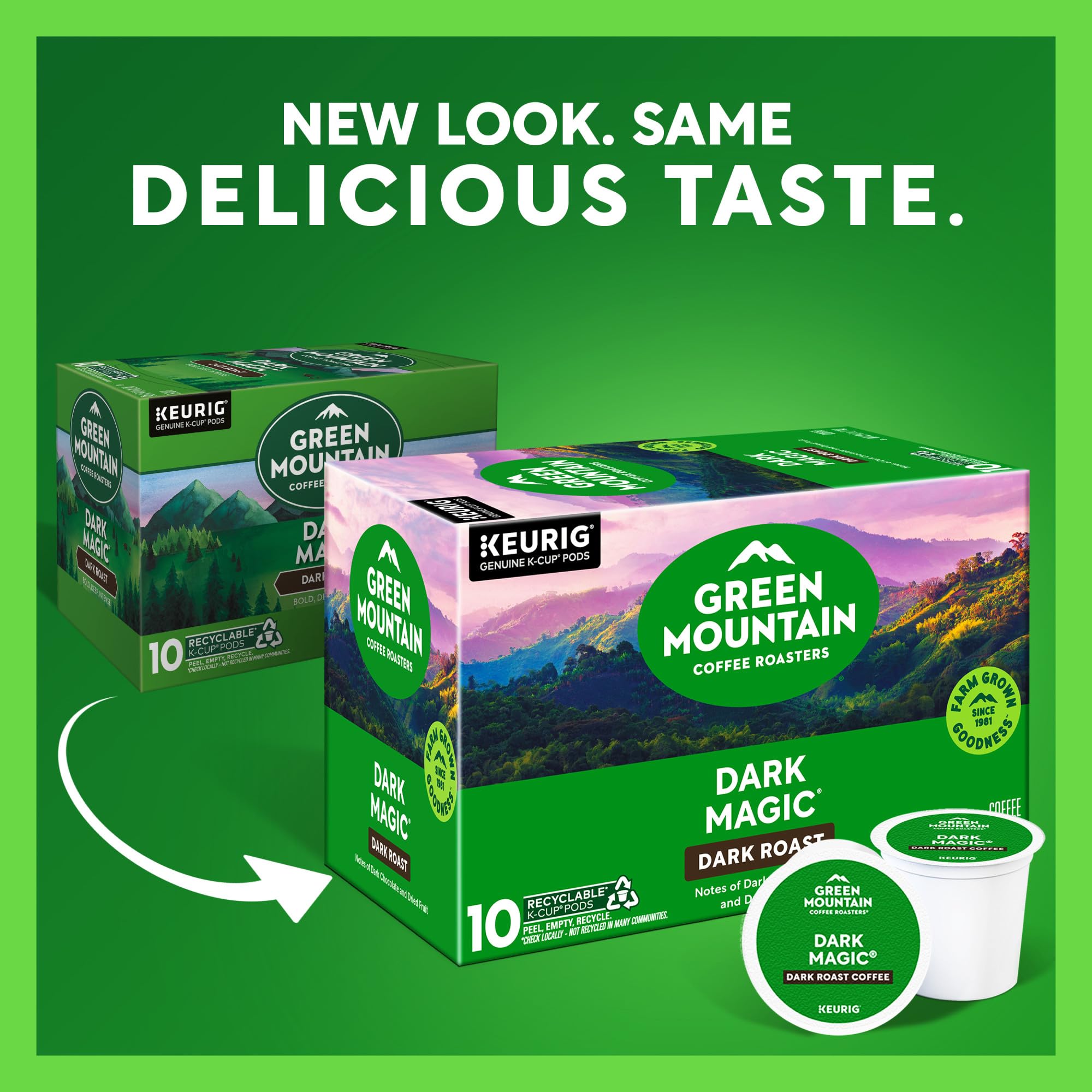 Green Mountain Coffee Roasters Dark Magic Keurig Single-Serve K-Cup Pods, Dark Roast Coffee, 72 Count