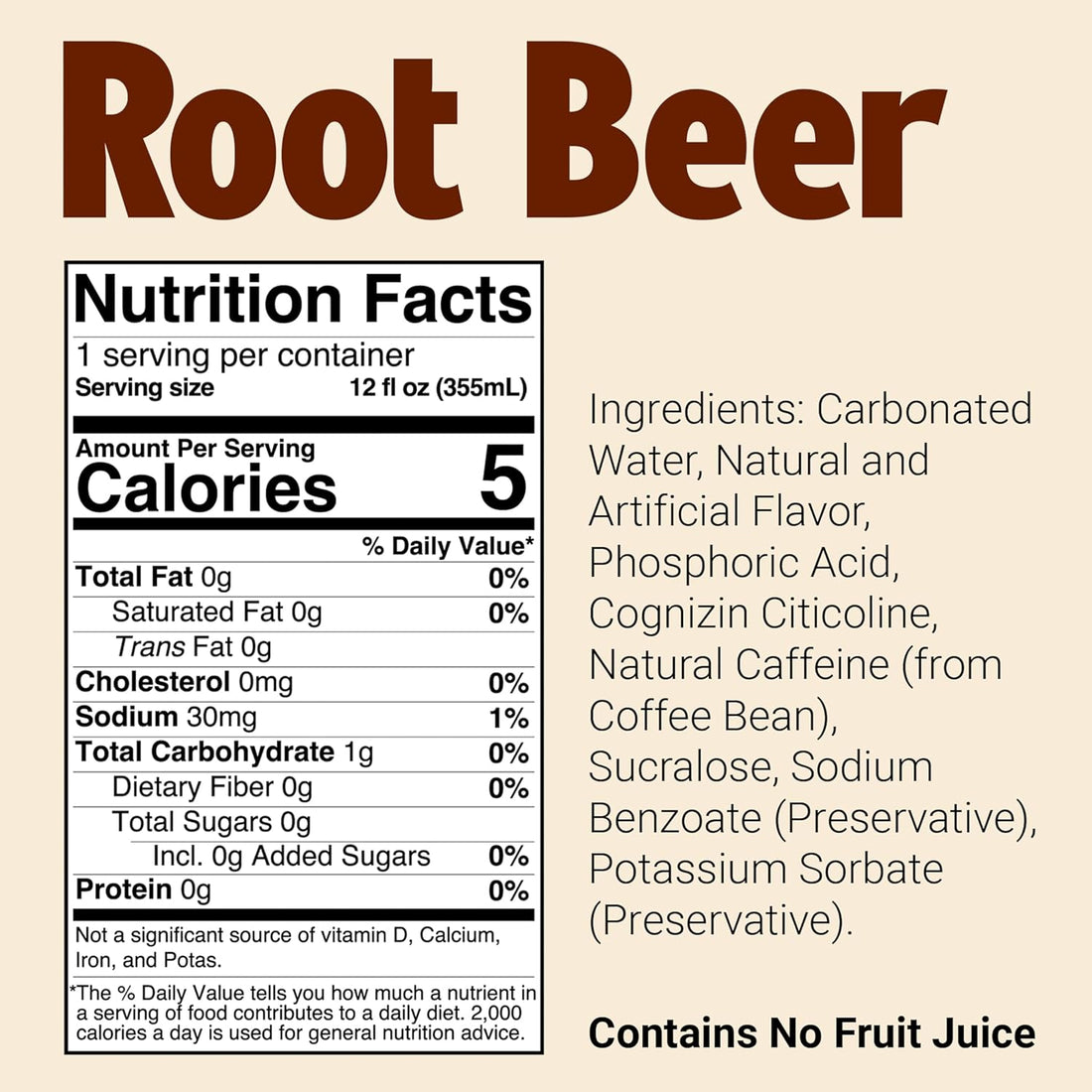 BUM Sugar-Free Energy Drink, Root Beer - Lightly Carbonated & No Artificial Colors, Natural Caffeine & Citicoline for Energy & Focus, Brain Boost & Workout Sports Beverage - 12 oz, Pack of 12