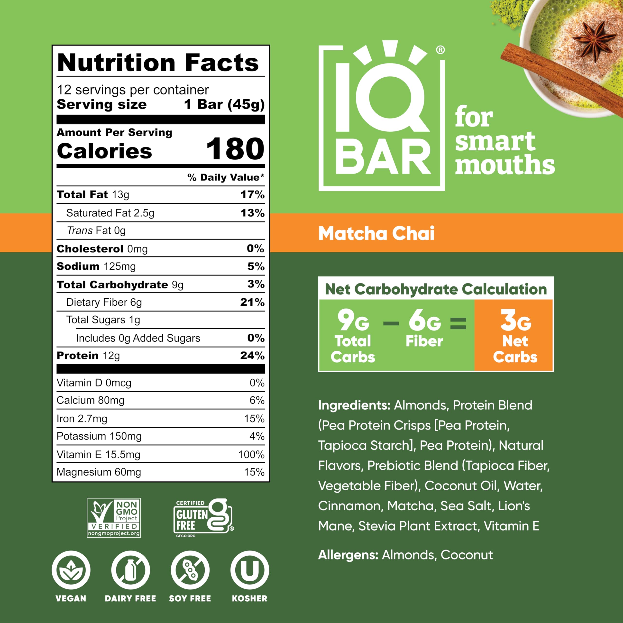 IQBAR Brain and Body Plant Protein Bars - Chocolate Lovers Variety - 36-Count - Keto, Vegan, Low Carb, High Fiber, Gluten Free, Dairy Free, Low Sugar Snack with Nutrients for Focus, Energy, Meal Replacement