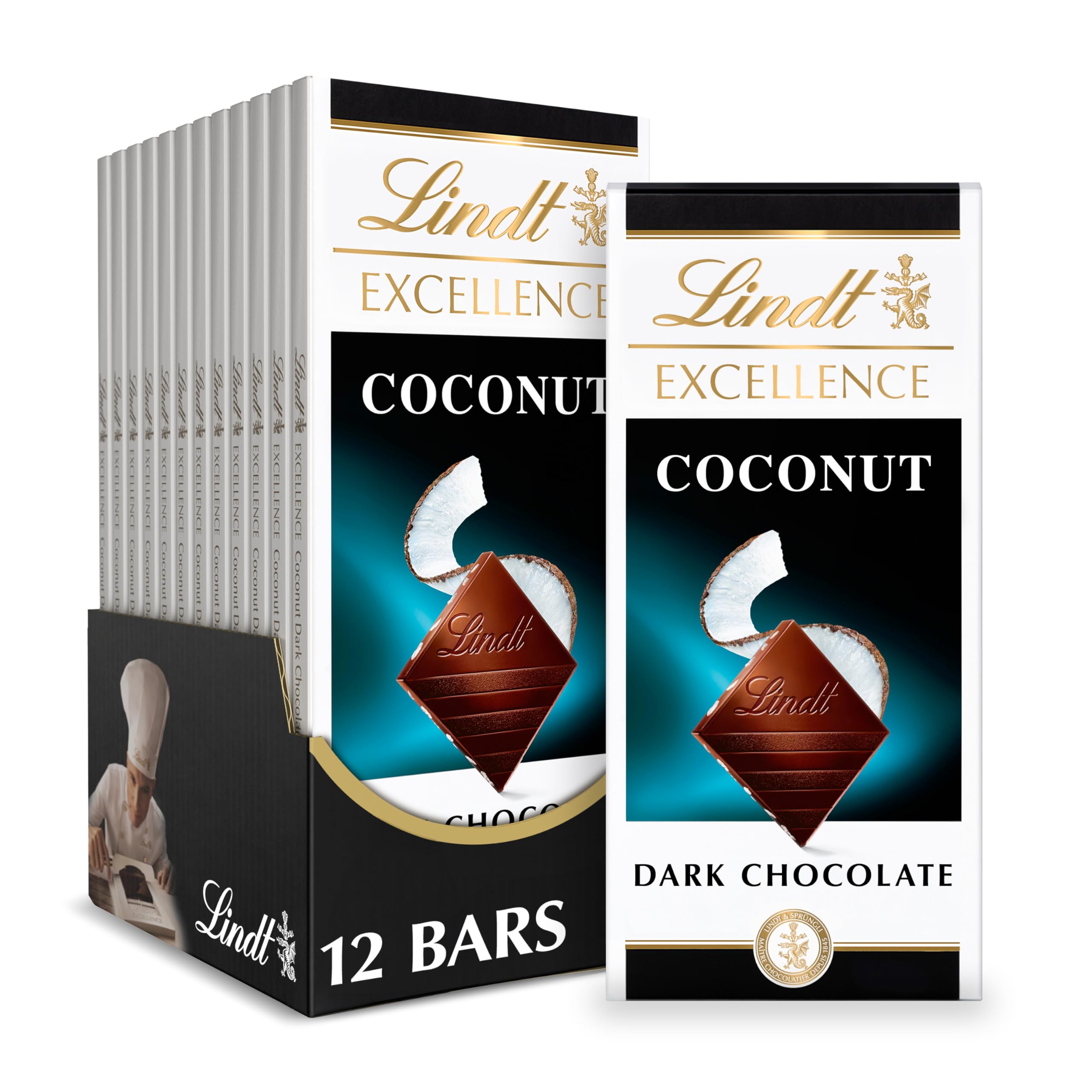 Lindt EXCELLENCE 85% Cocoa Dark Chocolate Bar, Dark Chocolate Candy, 3.5 oz. (12 Pack)