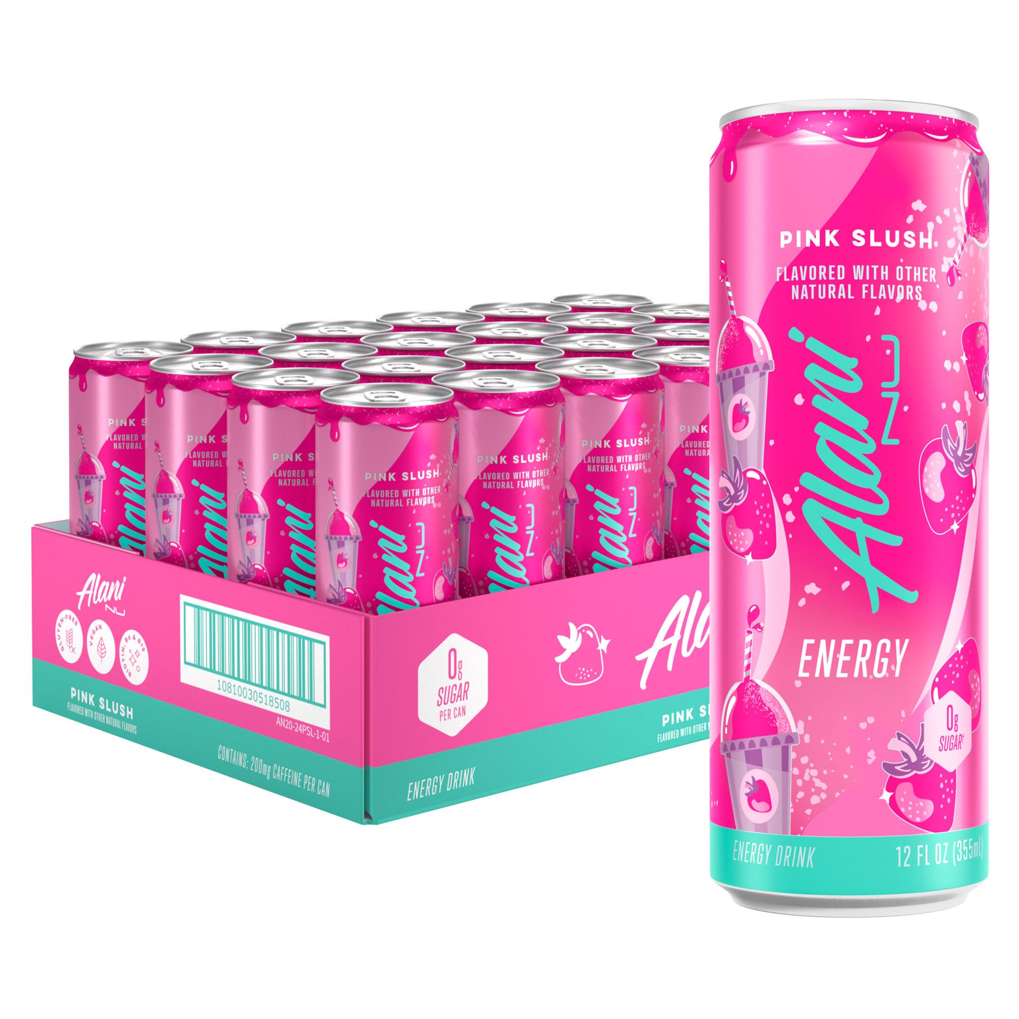Alani Nu CHERRY TWIST Sugar Free, Low Calorie Energy Drinks, 200mg Caffeine, Biotin B Vitamins, Zero Sugar, 15 Calories, 12 Fl Oz Cans, 12 Pack0