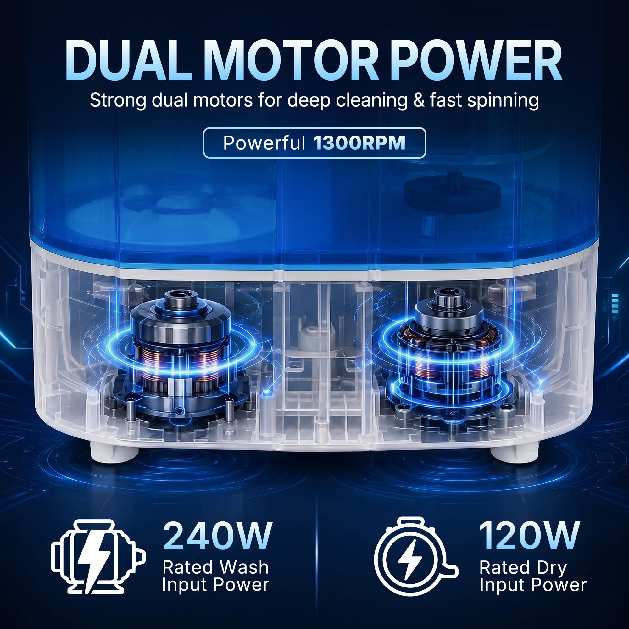 SUPER DEAL Small Portable Washing Machine 9.9lb Mini Compact Washer Twin Tub Laundry Machine Top Load Spinning and Washing Combo 6.57 FT Inlet Gravity Drain Hose