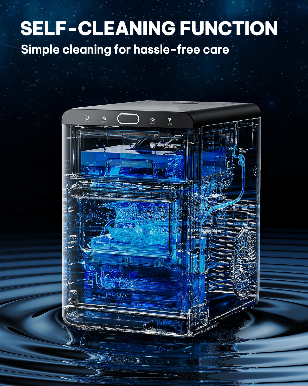 Silonn Ice Maker Countertop, Portable Ice Machine with Carry Handle, Self-Cleaning Ice Makers with Basket and Scoop, 9 Cubes in 6 Mins, 26 lbs per Day, Ideal for Home, Kitchen, Camping, RV
