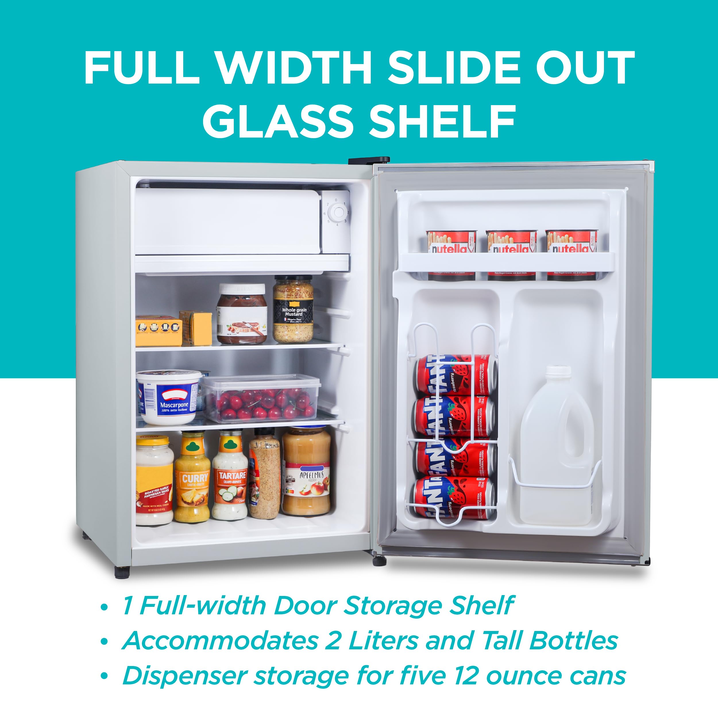 BLACK+DECKER 1.7 Cu. Ft. Compact Refrigerator, ENERGY STAR Certified, Single Door Mini Fridge with Chiller Compartment, Personal Fridge for Home or Dorm Room, R600a Refrigerant, BCRK17W, White