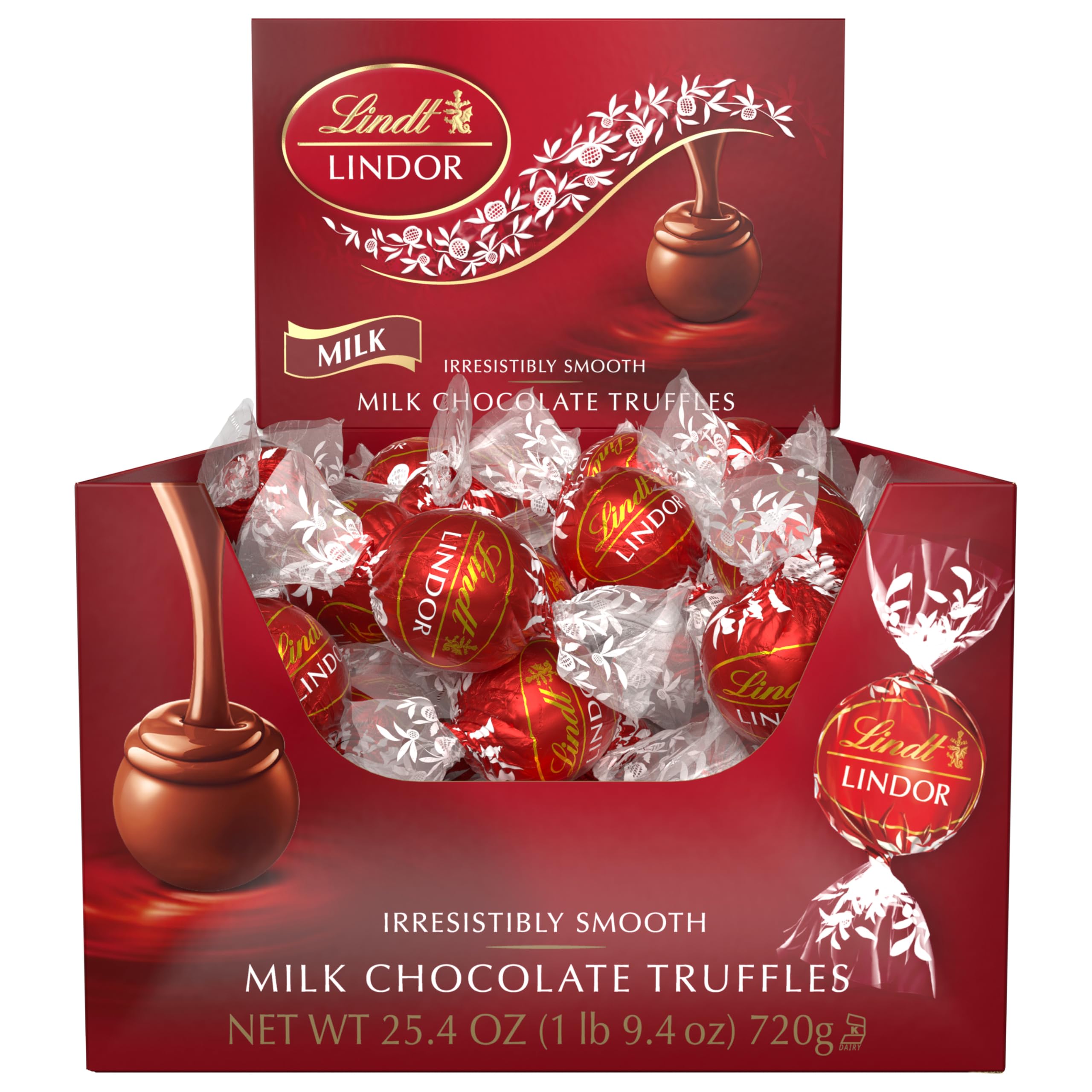 Lindt LINDOR Dark Chocolate Candy Truffles, Dark Chocolate with Smooth, Melting Truffle Center, 25.4 oz., 60 Count