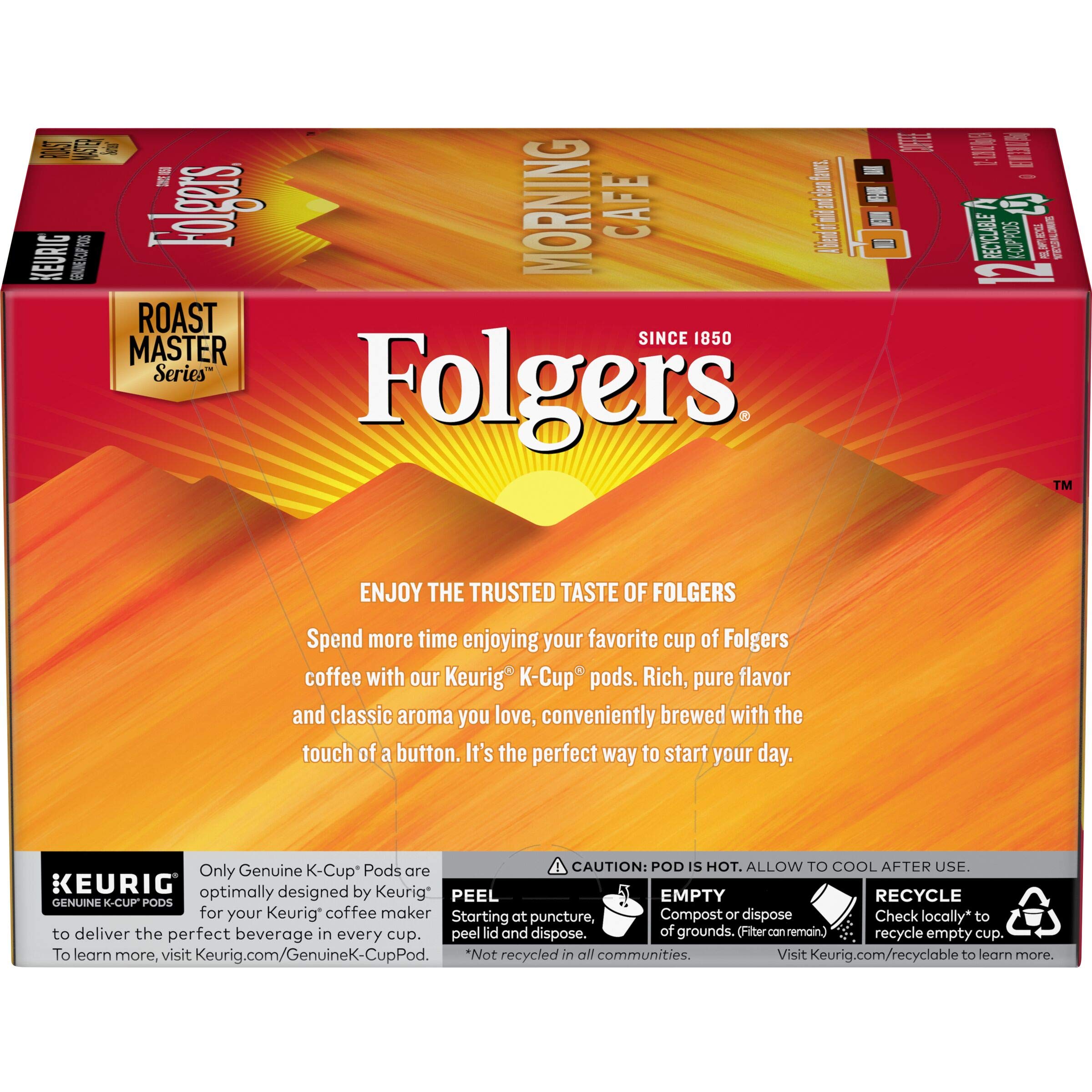 Folgers Classic Roast Medium Roast Coffee, 72 Keurig K-Cup Pods