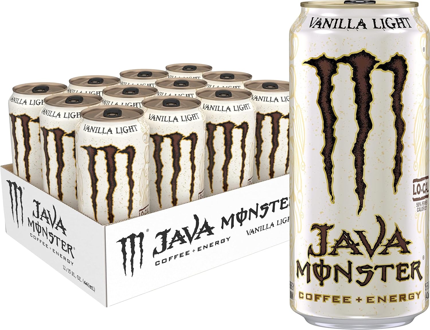 Monster Energy, Lo-Carb Monster, Low Carb Energy Drink, 16 Ounce | Pack of 15