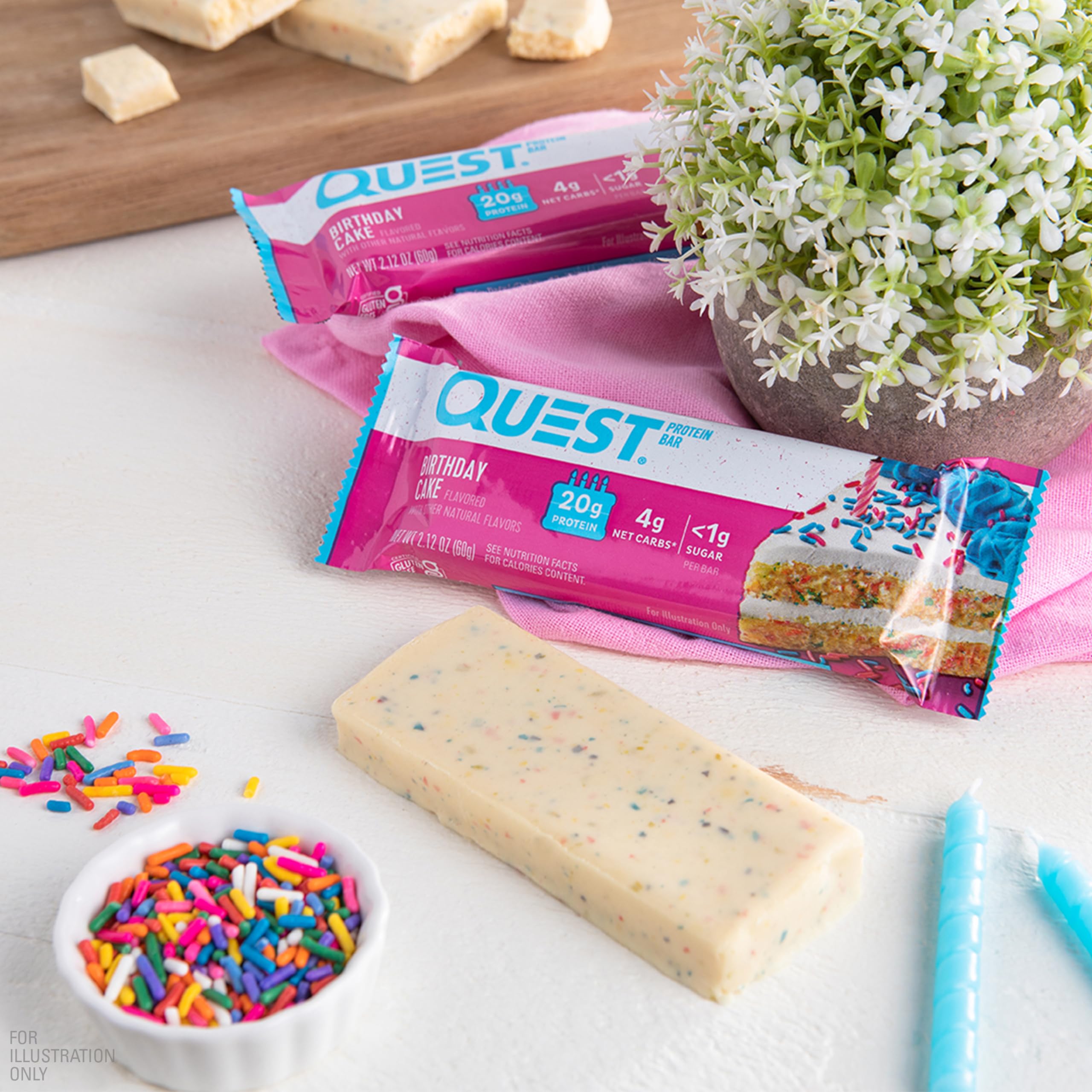 Quest Nutrition Chocolate Chip Dough Cookie Protein Bars, 21g Protein, 1g Sugar, 4g Net Carb, High Fiber, Gluten Free, Keto Friendy, 12 Count