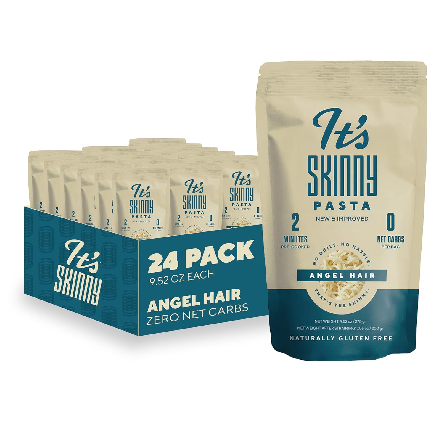 It’s Skinny Fettuccine Pasta – Low Carb Pasta, Gluten Free, Keto & Vegan-Friendly, Shirataki Konjac, Sugar-Free, High in Fiber, Only 4.5 Calories Per Serving, Ready in 2 Minutes (6 Packs)