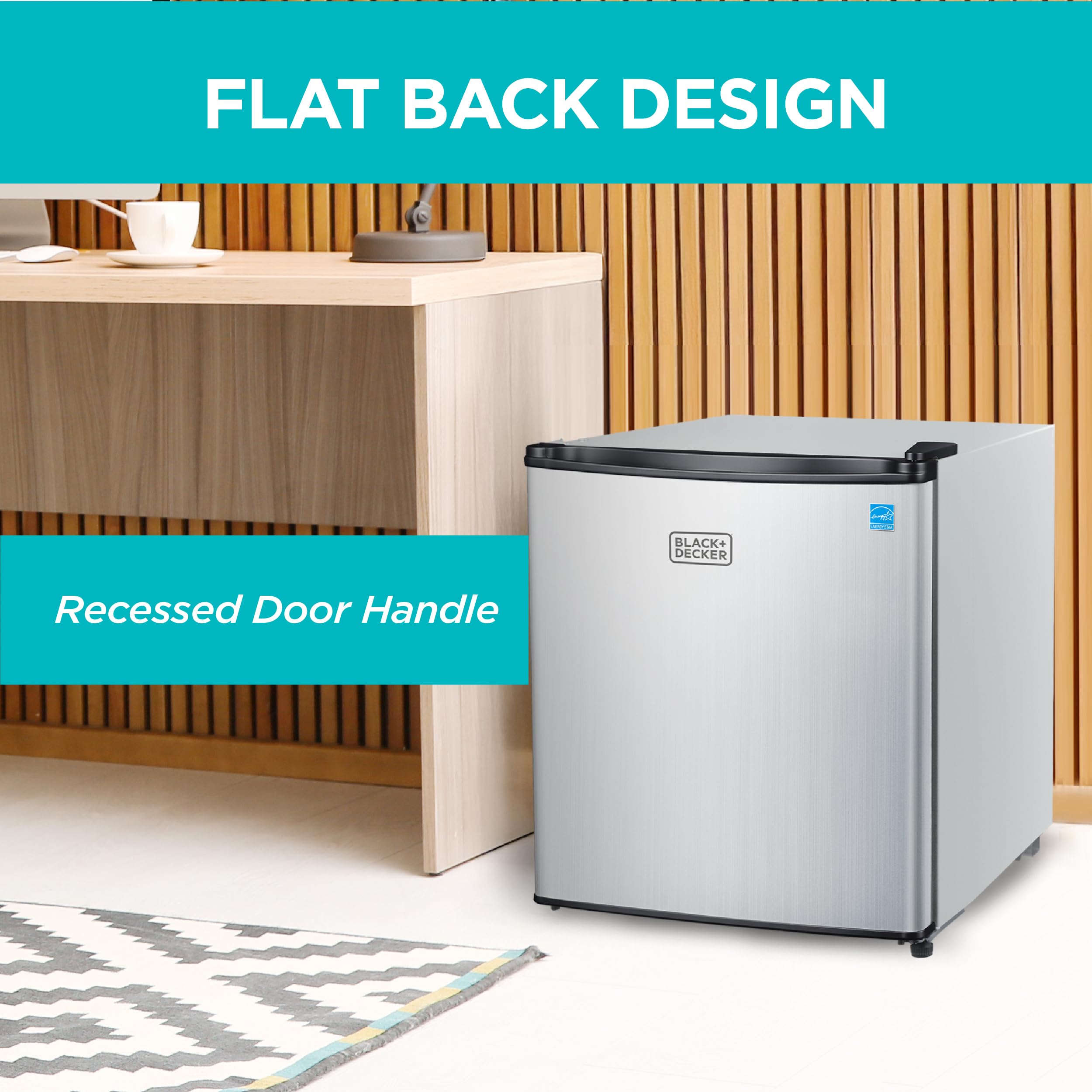 BLACK+DECKER 1.7 Cu. Ft. Compact Refrigerator, ENERGY STAR Certified, Single Door Mini Fridge with Chiller Compartment, Personal Fridge for Home or Dorm Room, R600a Refrigerant, BCRK17W, White