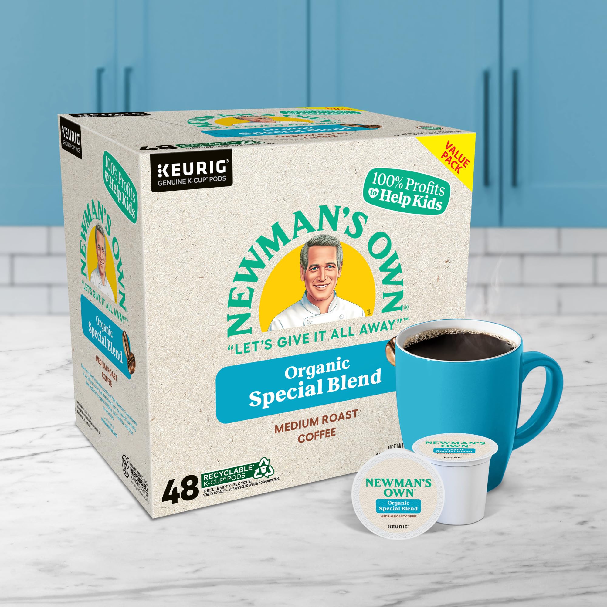 Newman's Own Organics Special Blend Keurig Single-Serve K-Cup Pods, Medium Roast Coffee, 96 Count