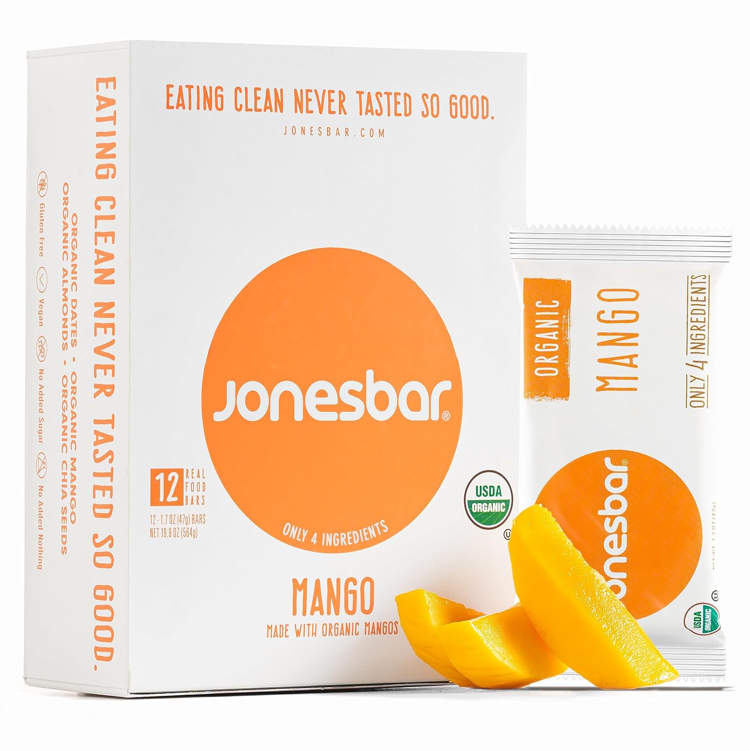 JONESBAR Organic Plant Based Protein Bars | Peanut Butter and Jelly | Fruit & Nut Bar, Kosher, Gluten Free, Breakfast Bars, School Snacks, Vegan Snack & Healthy Snacks for Adults and Kids (Pack of 12)