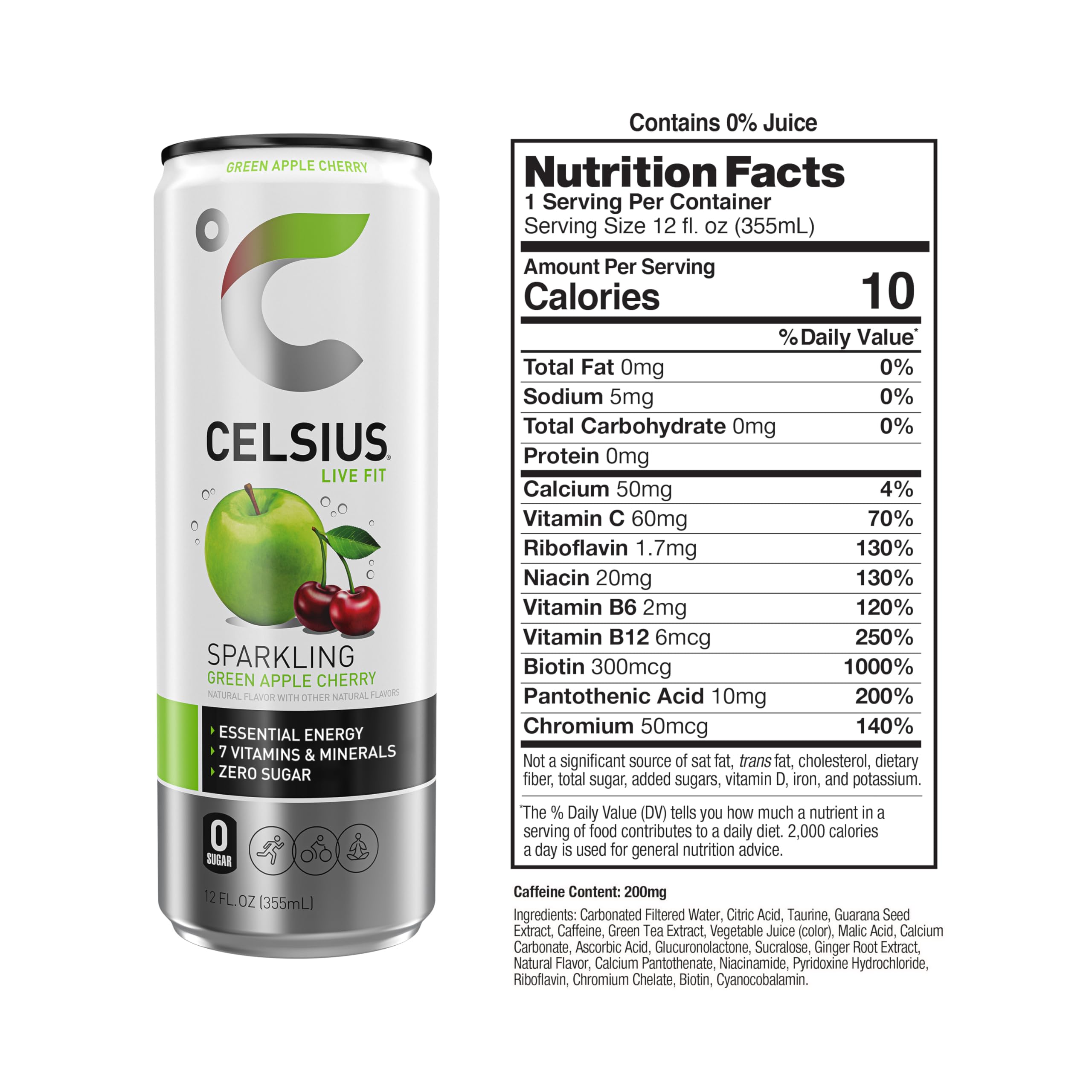 CELSIUS Sparkling Kiwi Guava, Functional Essential Energy Drink 12 Fl Oz (Pack of 12)