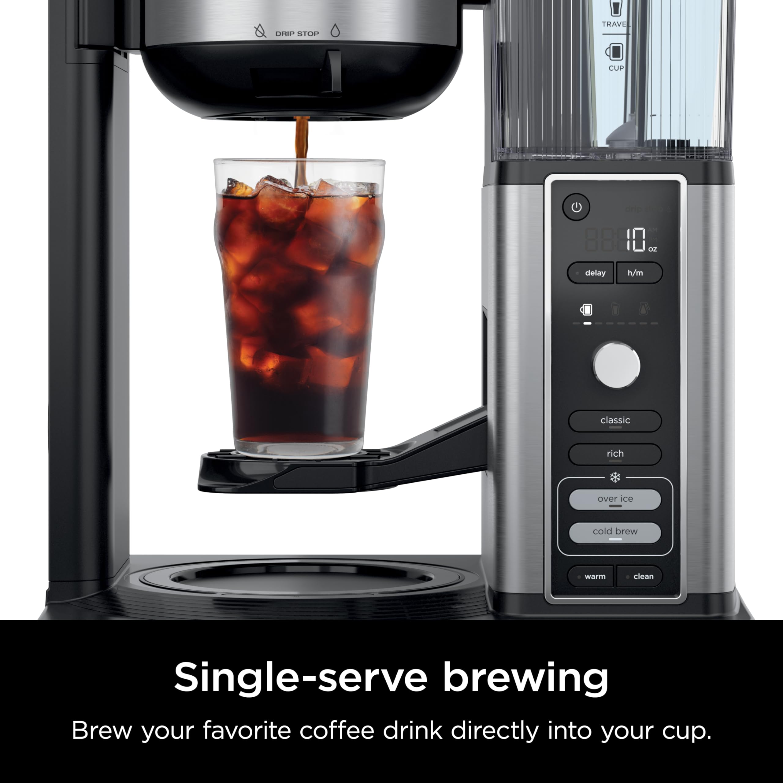 Ninja Specialty Coffee Maker | Includes 10-Cup Carafe, Fold-Away Frother, Permanent Filter & Removable, Dishwasher Safe Reservoir | 6 Brew Styles, 8 Cup to Travel Mug to Pot Sizes | Black | CM401