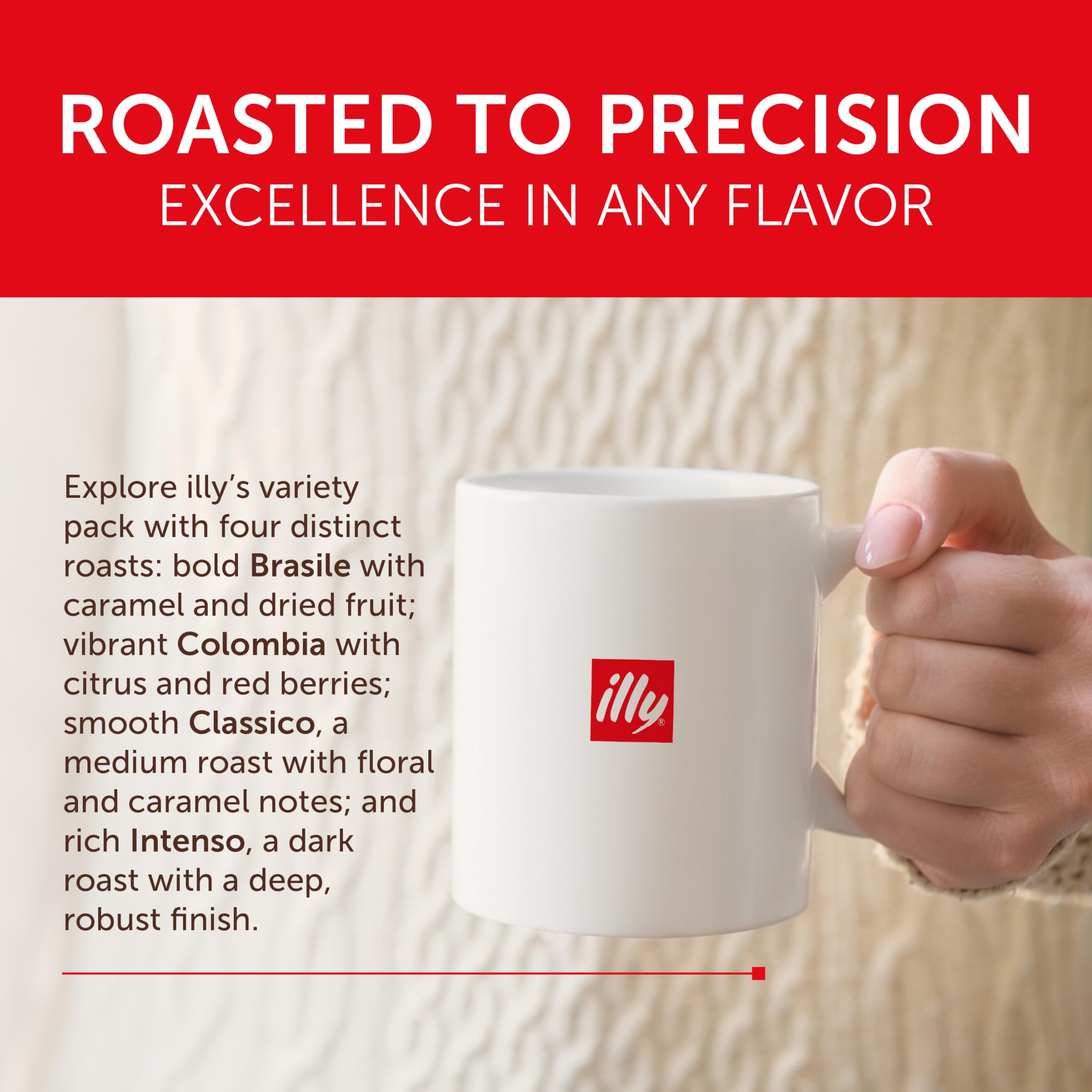 Illy Coffee K Cups - Pods For Keurig Machines – Classico Roast - Caramel, Orange Blossom & Jasmine - Mild, Flavorful & Balanced Flavor - No Preservatives – 32 Count
