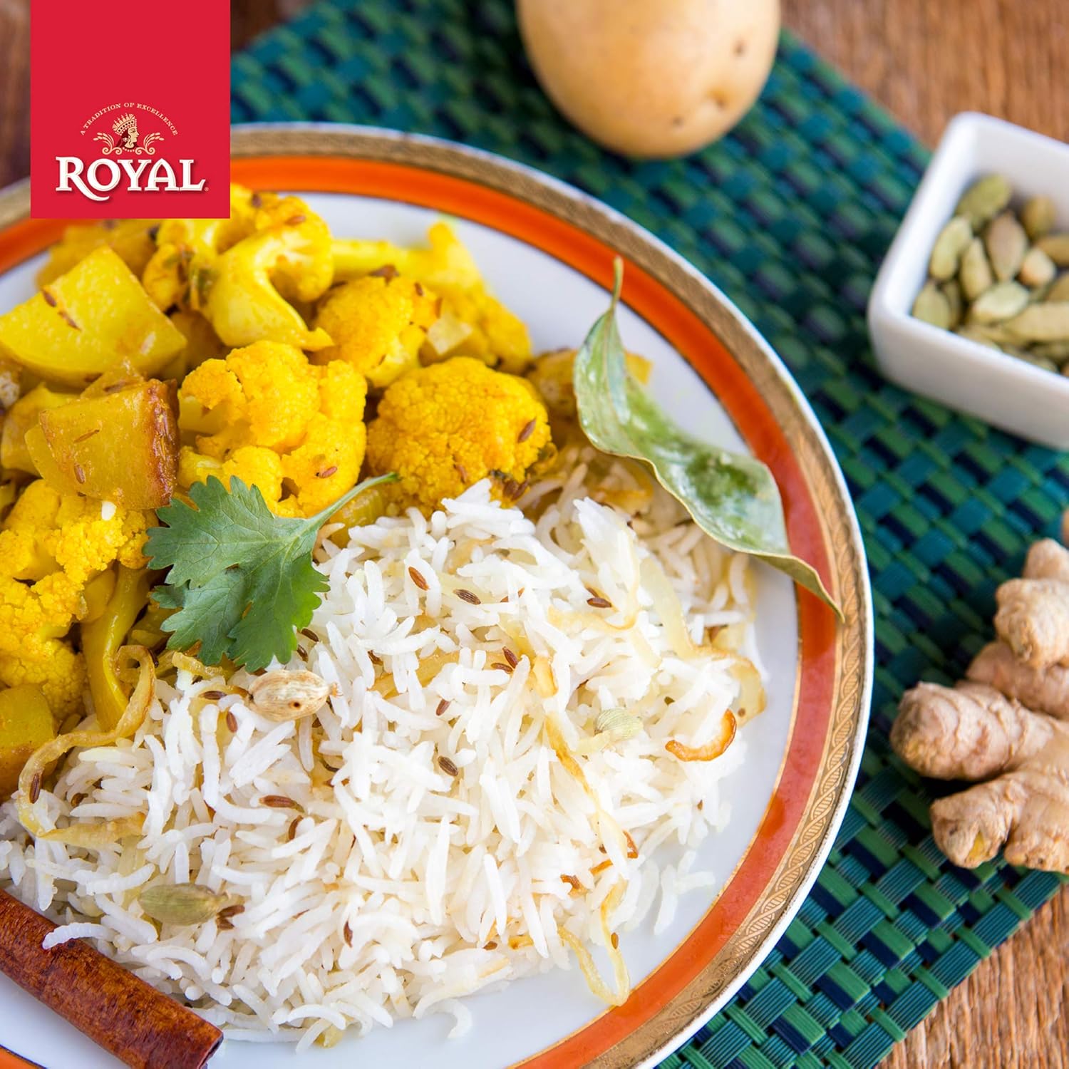 Royal Chef's Secret Sella Basmati Rice - Authentic Extra Long Grain Parboiled Basmati White Rice - 20 lb Bag
