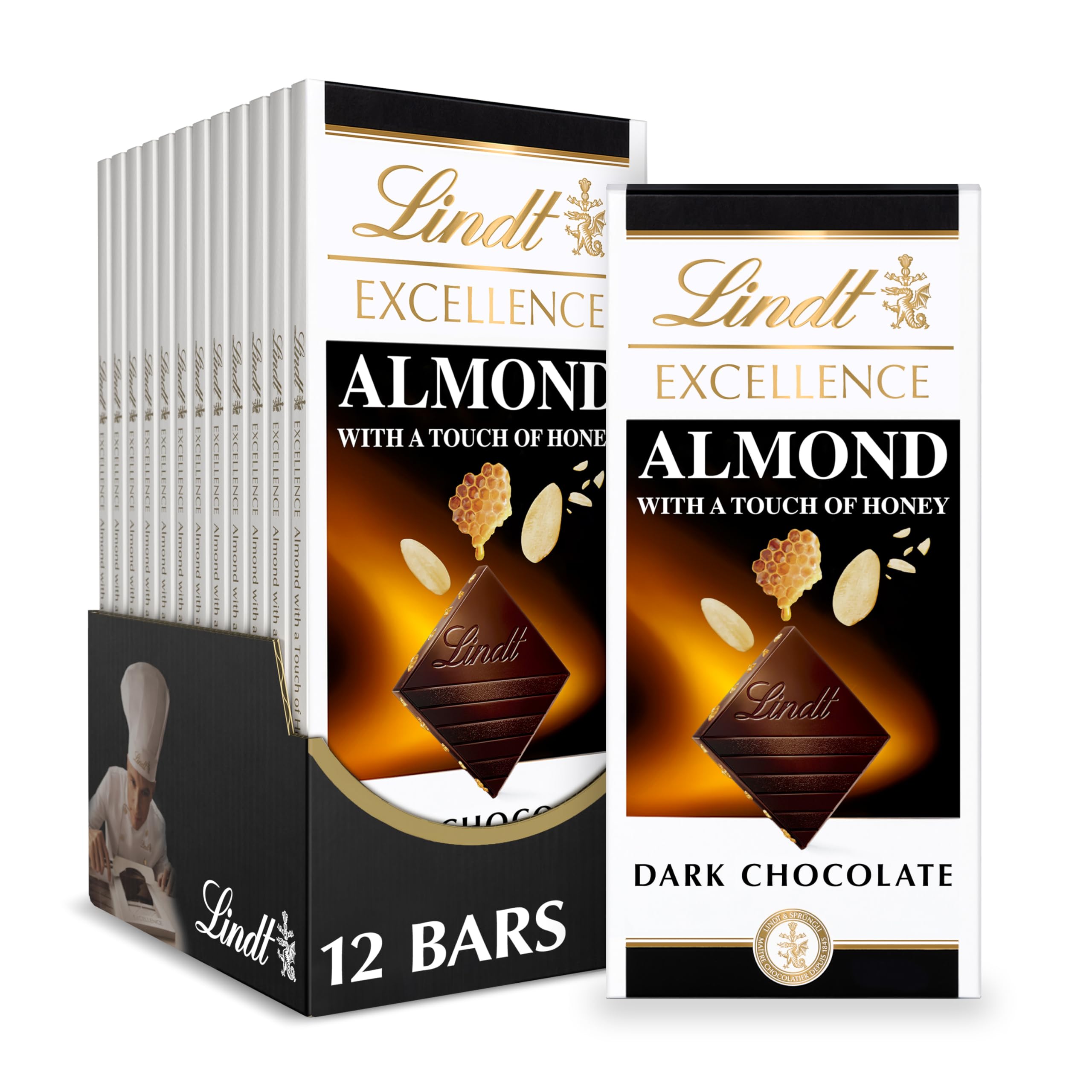 Lindt EXCELLENCE 85% Cocoa Dark Chocolate Bar, Dark Chocolate Candy, 3.5 oz. (12 Pack)