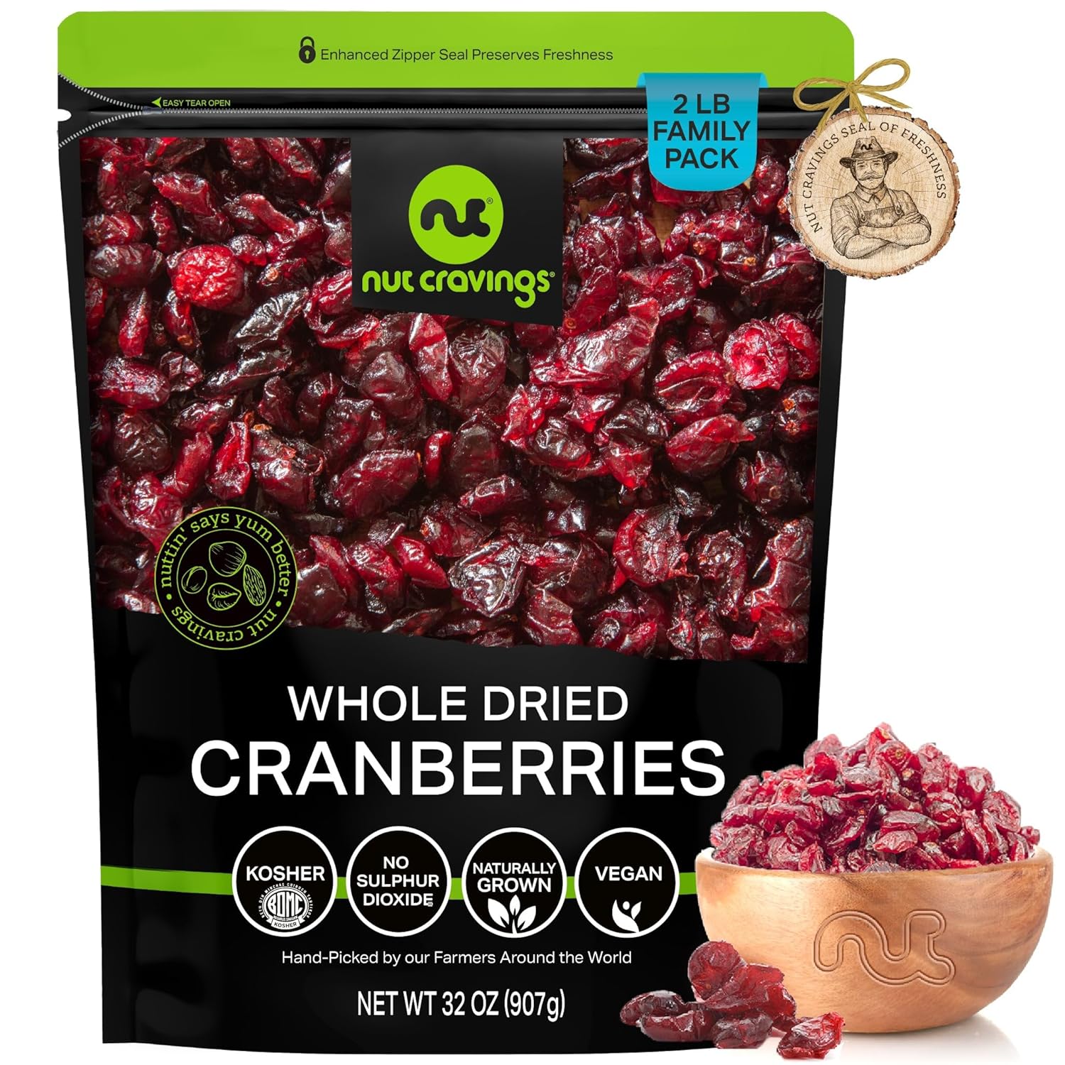 NUT CRAVINGS - Dried California Peaches, No Sugar Added, Unsweetened (16oz, 1 LB) Sweet Healthy Snack, Vegan, Kosher, Resealable Bag