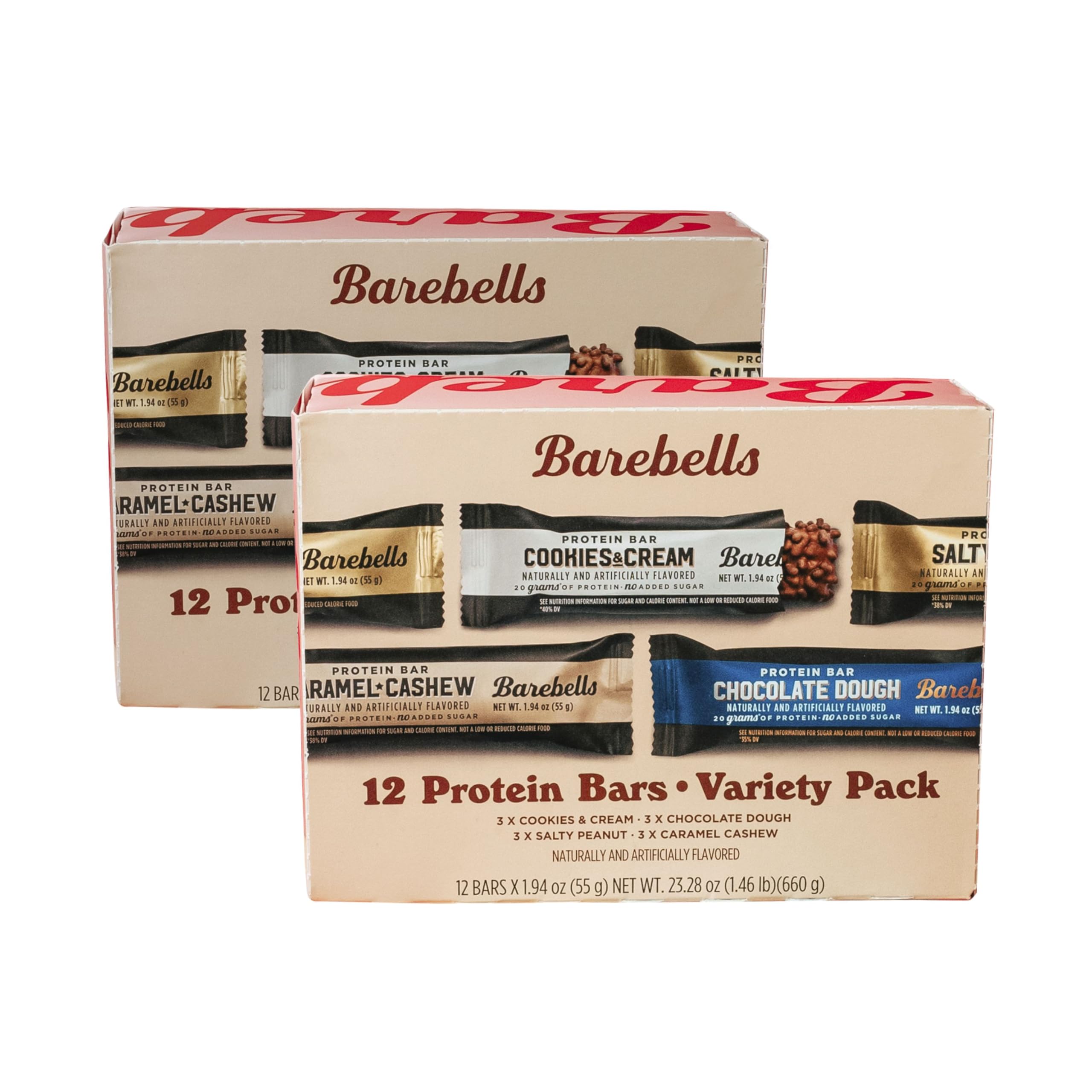 Barebells Protein Bars Salty Peanut - 12 Count, 20g High Protein Treats - Chocolate Nutrition Bar with 1g Total Sugars - On-The-Go Breakfast or Post-Workout Snack