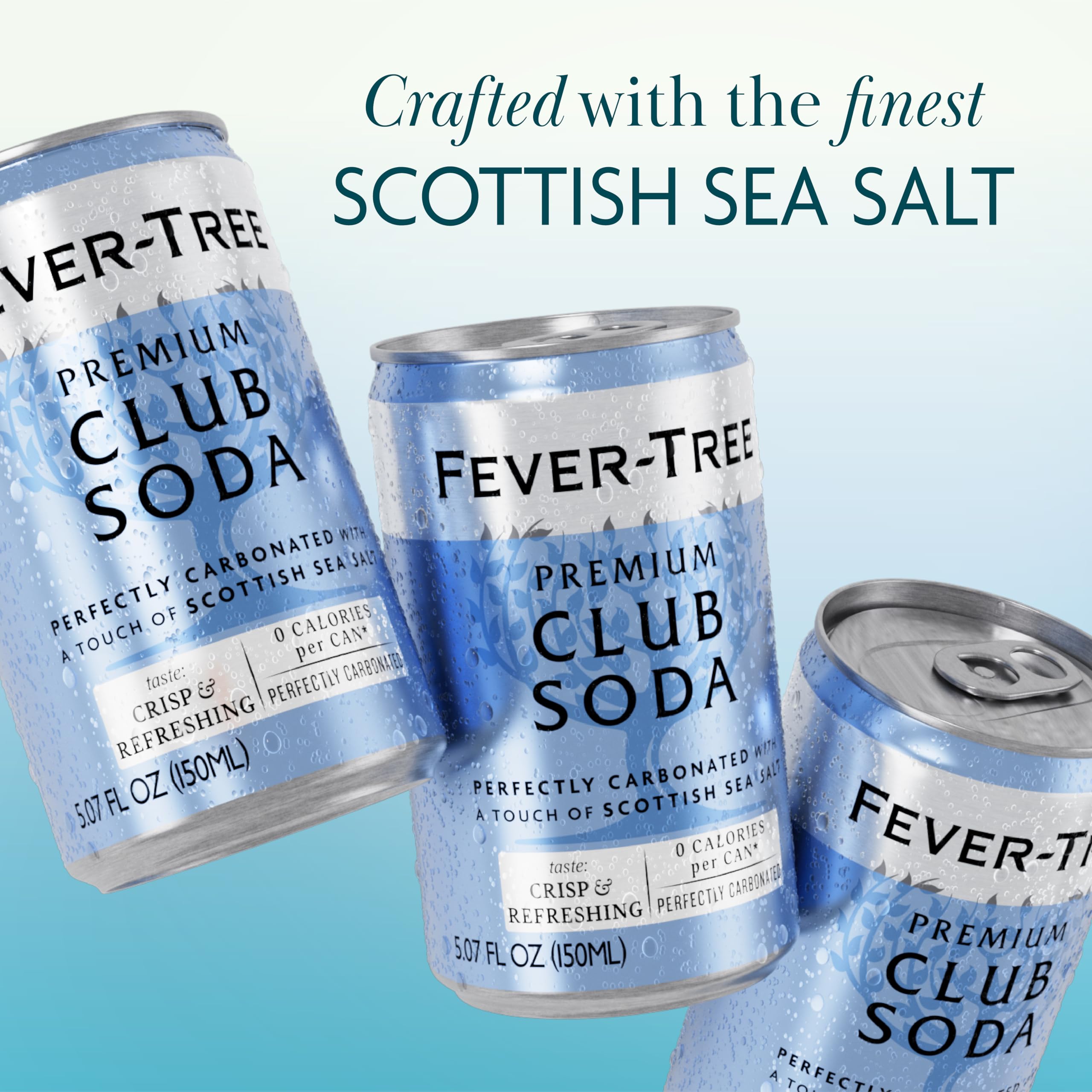 Fever Tree Club Soda Club Soda - Premium Quality Delicate with perfect carbonation - Refreshing Beverage for Cocktails & Mocktails. Naturally Sourced Ingredients, No Artificial Sweeteners or Colors - 5.07 Fl Oz (Pack of 24)(Packaging May Vary)