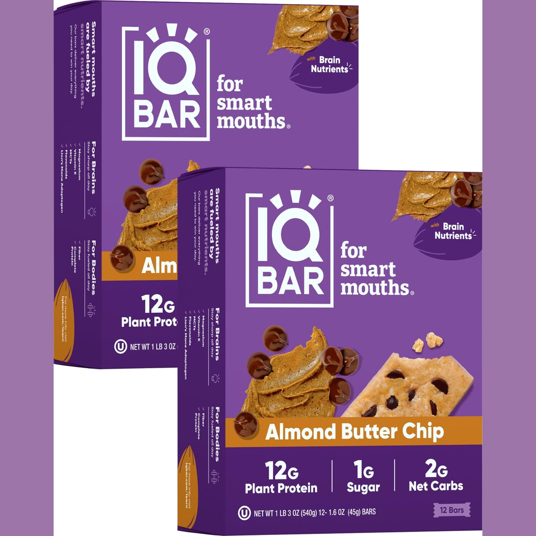 IQBAR Brain and Body Plant Protein Bars - Chocolate Lovers Variety - 36-Count - Keto, Vegan, Low Carb, High Fiber, Gluten Free, Dairy Free, Low Sugar Snack with Nutrients for Focus, Energy, Meal Replacement