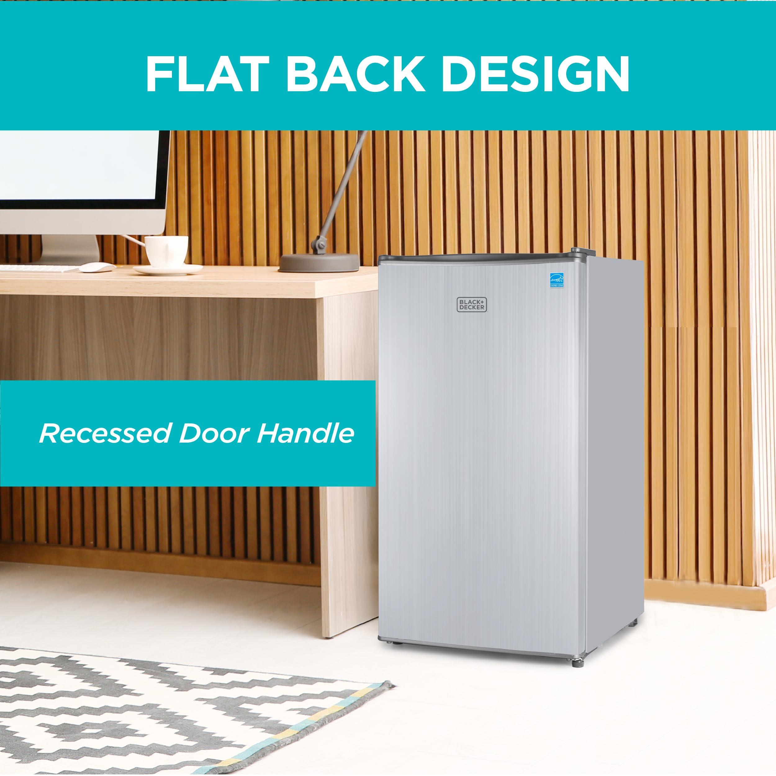 BLACK+DECKER 1.7 Cu. Ft. Compact Refrigerator, ENERGY STAR Certified, Single Door Mini Fridge with Chiller Compartment, Personal Fridge for Home or Dorm Room, R600a Refrigerant, BCRK17W, White