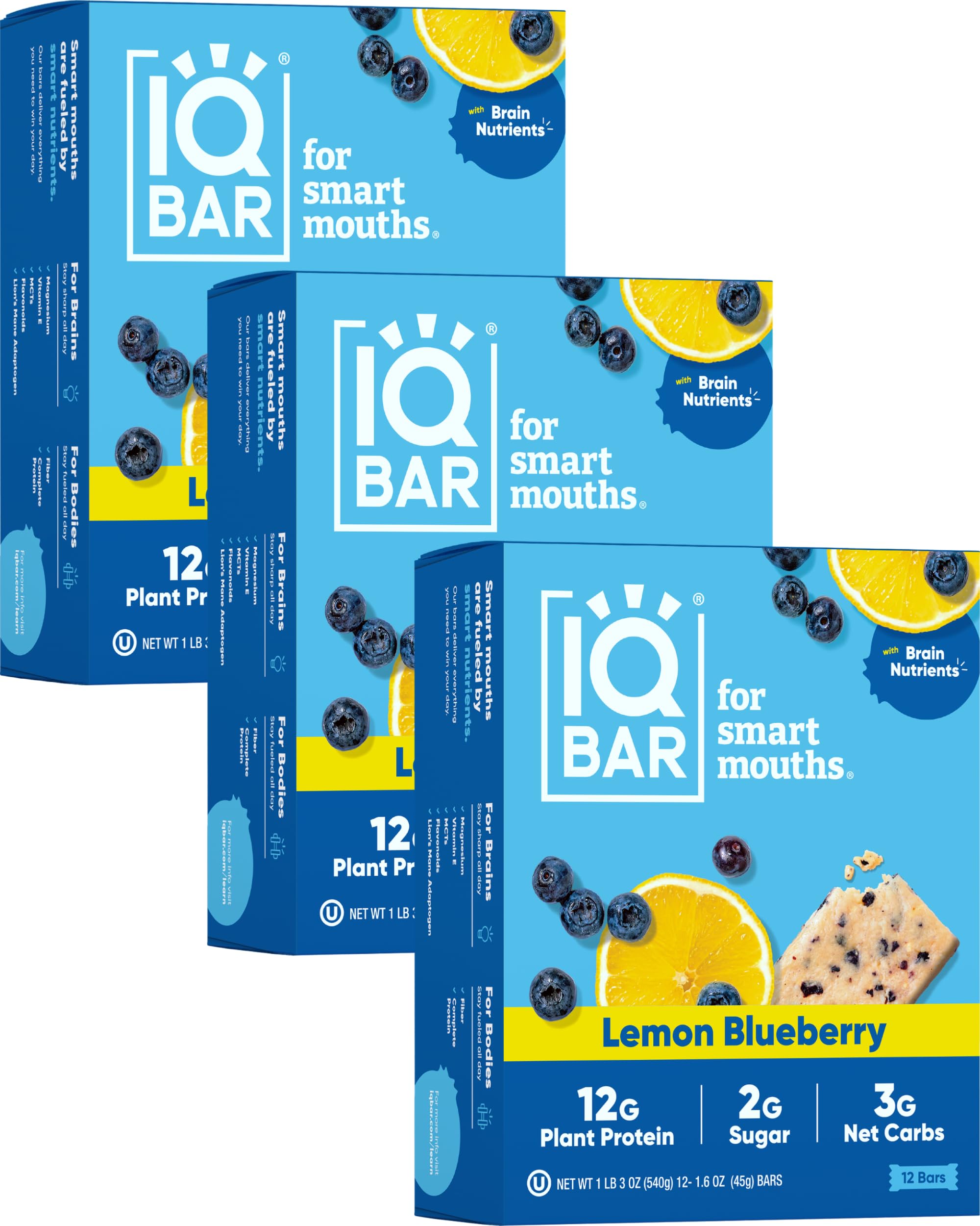 IQBAR Brain and Body Plant Protein Bars - Chocolate Lovers Variety - 36-Count - Keto, Vegan, Low Carb, High Fiber, Gluten Free, Dairy Free, Low Sugar Snack with Nutrients for Focus, Energy, Meal Replacement