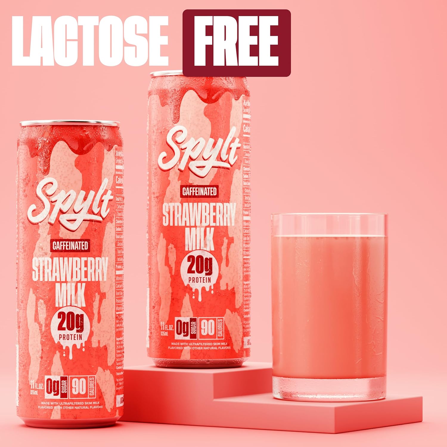 Spylt High Protein Vanilla Milkshake with 60mg Caffeine & 20g Protein - 90 Calories, Ready to Drink, Sugar Free, Lactose Free Milk, Perfect for Workout Recovery & Afternoon Pick Me Up - 12 Count