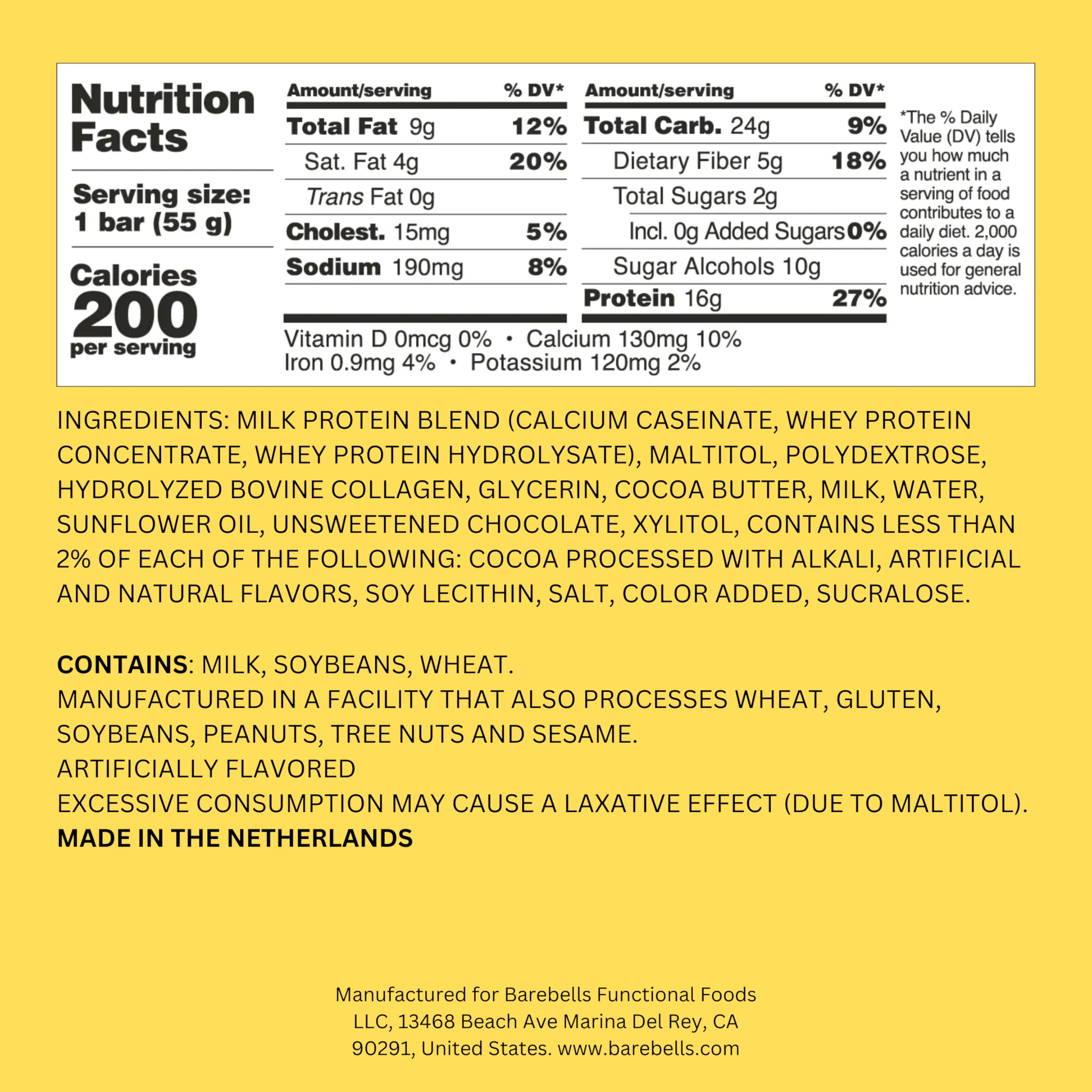 Barebells Protein Bars Salty Peanut - 12 Count, 20g High Protein Treats - Chocolate Nutrition Bar with 1g Total Sugars - On-The-Go Breakfast or Post-Workout Snack