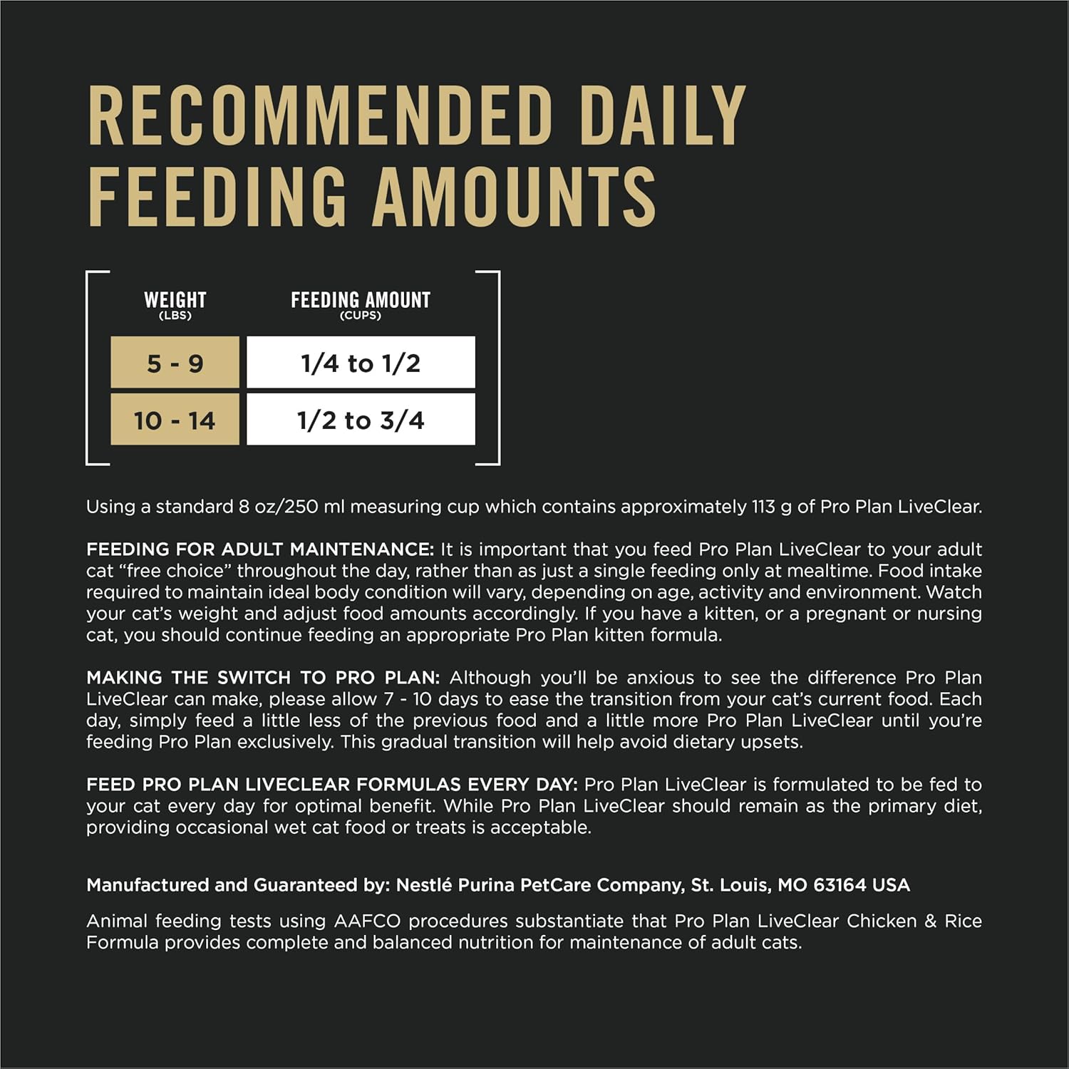 Purina Pro Plan Allergen Reducing, High Protein Cat Food, LIVECLEAR Chicken and Rice Formula