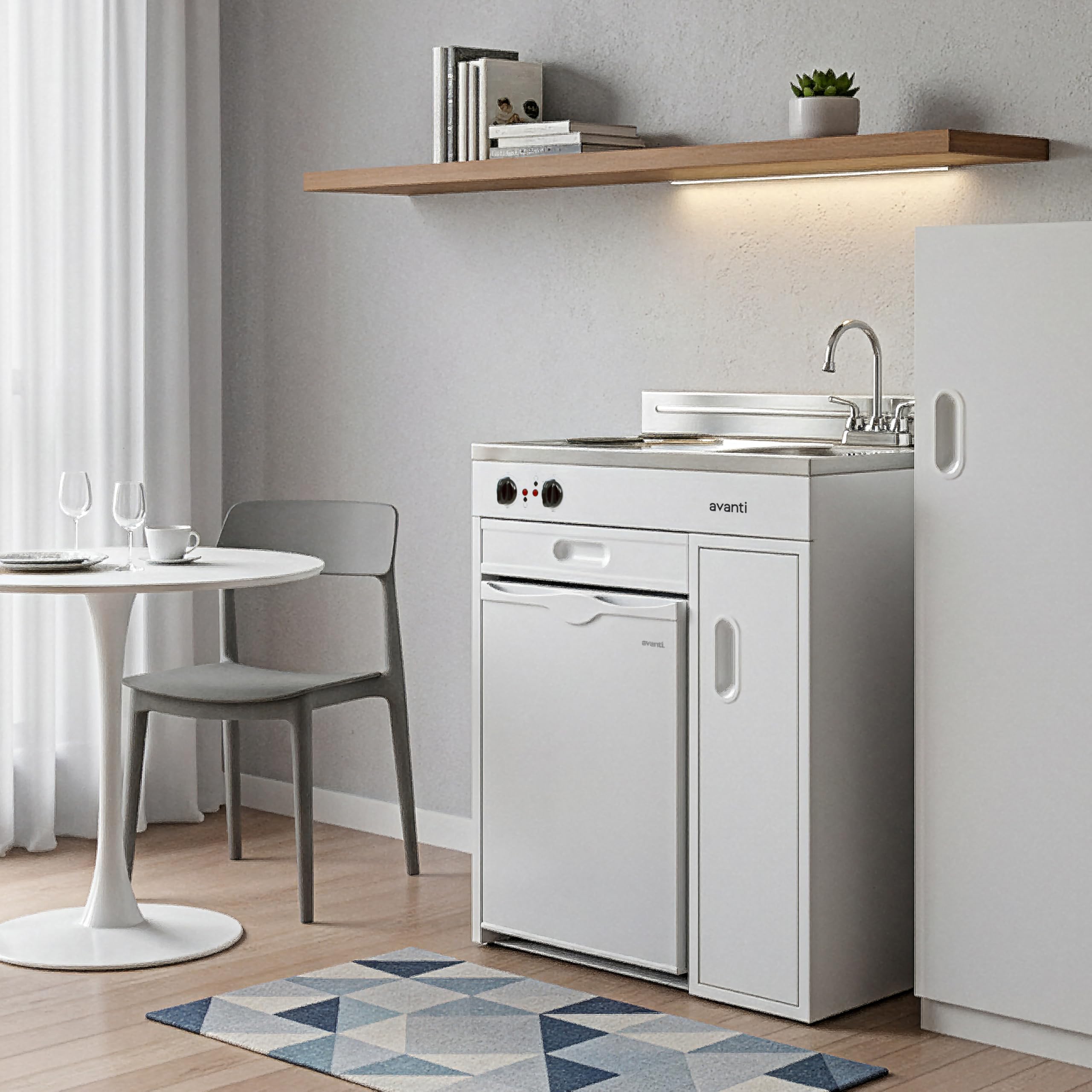 Avanti CK3616 36" Energy Star Rated Complete Compact Kitchen Stainless Steel Sink and White body