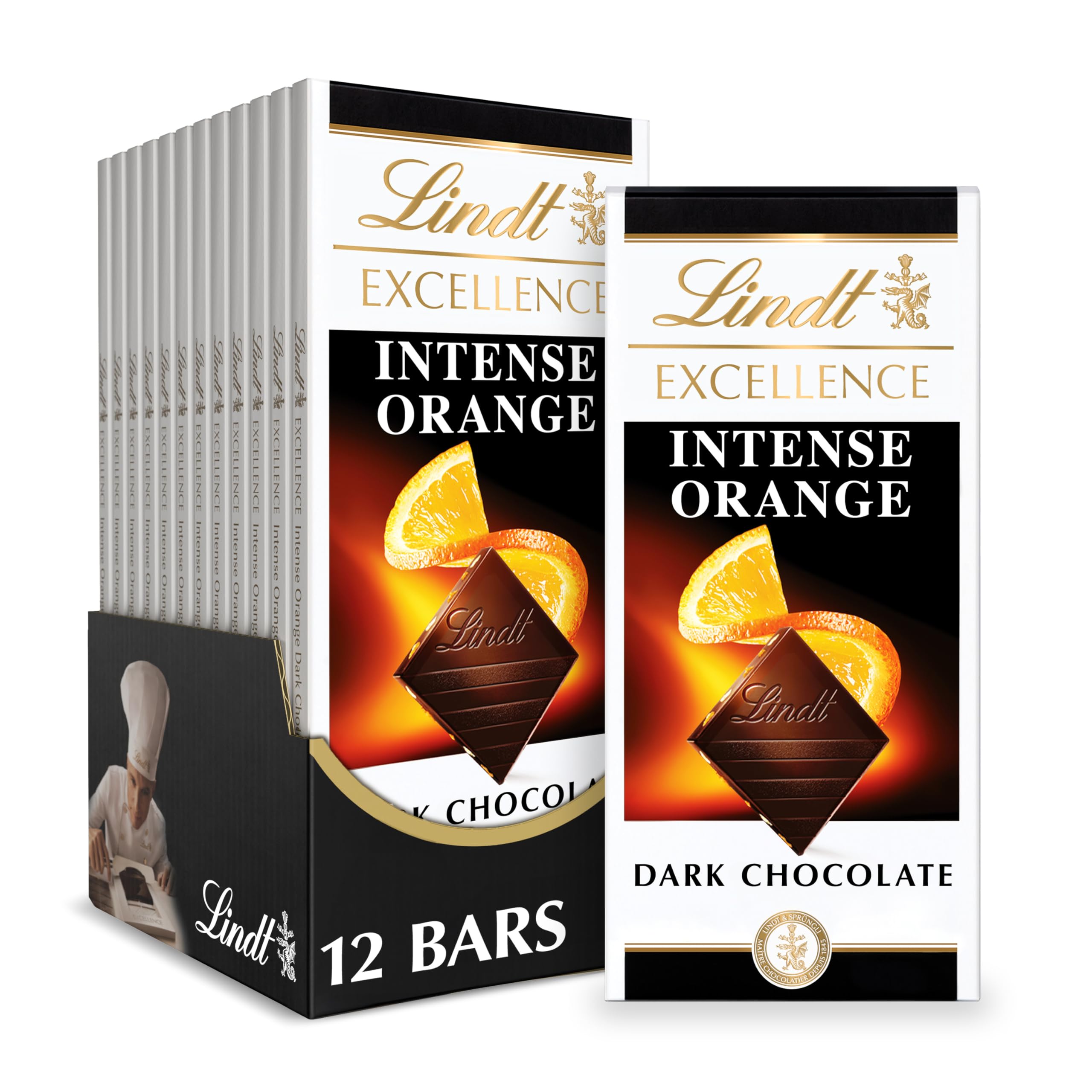 Lindt EXCELLENCE 85% Cocoa Dark Chocolate Bar, Dark Chocolate Candy, 3.5 oz. (12 Pack)