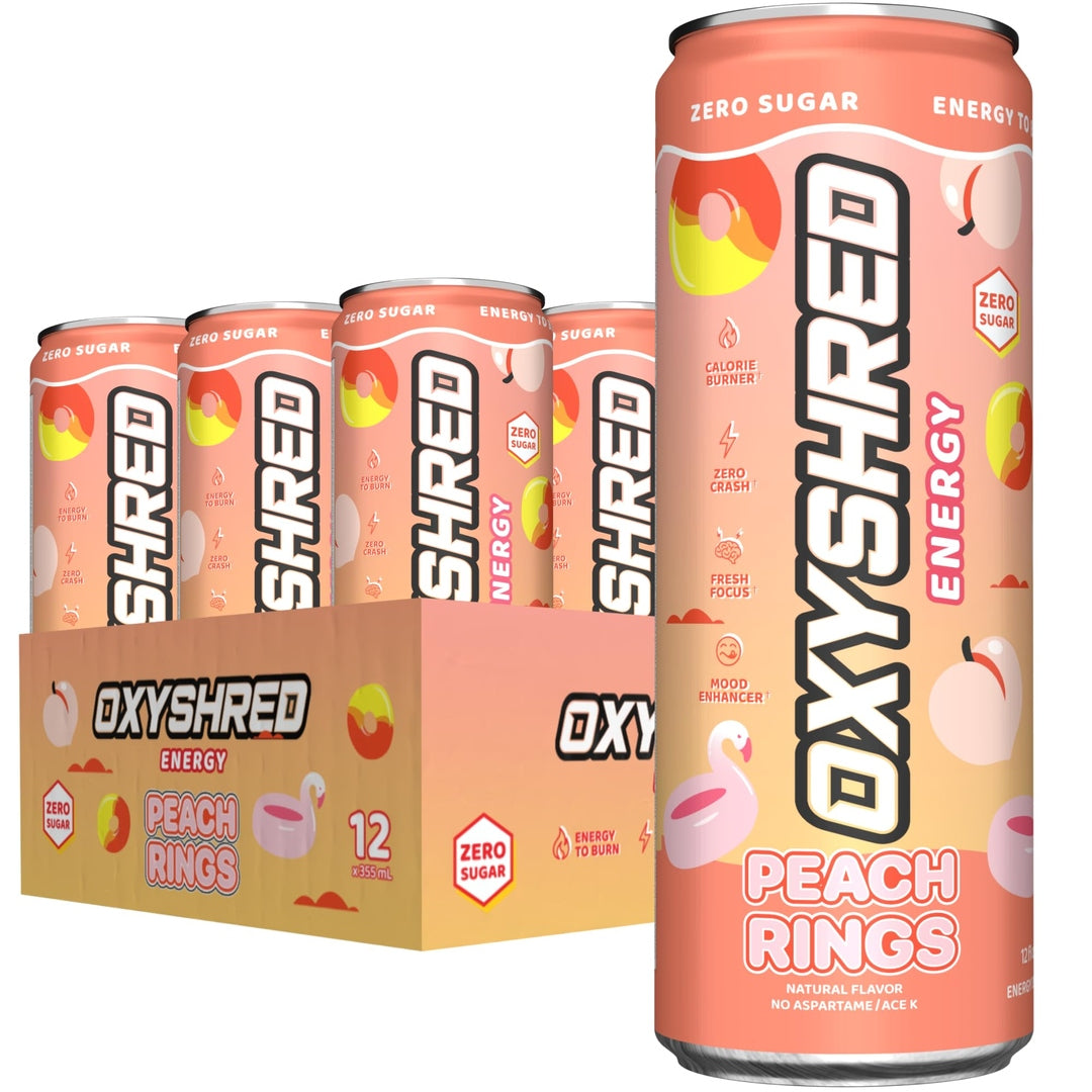 EHP Labs OxyShred Healthy Energy Drink - Zero Sugar Energy Drinks with Amino Acids, Green Tea Extract, Vitamin C & L Carnitine - Zero Carbs, Zero Calories, Clean Caffeine, Bahama Breeze (12-Pack)