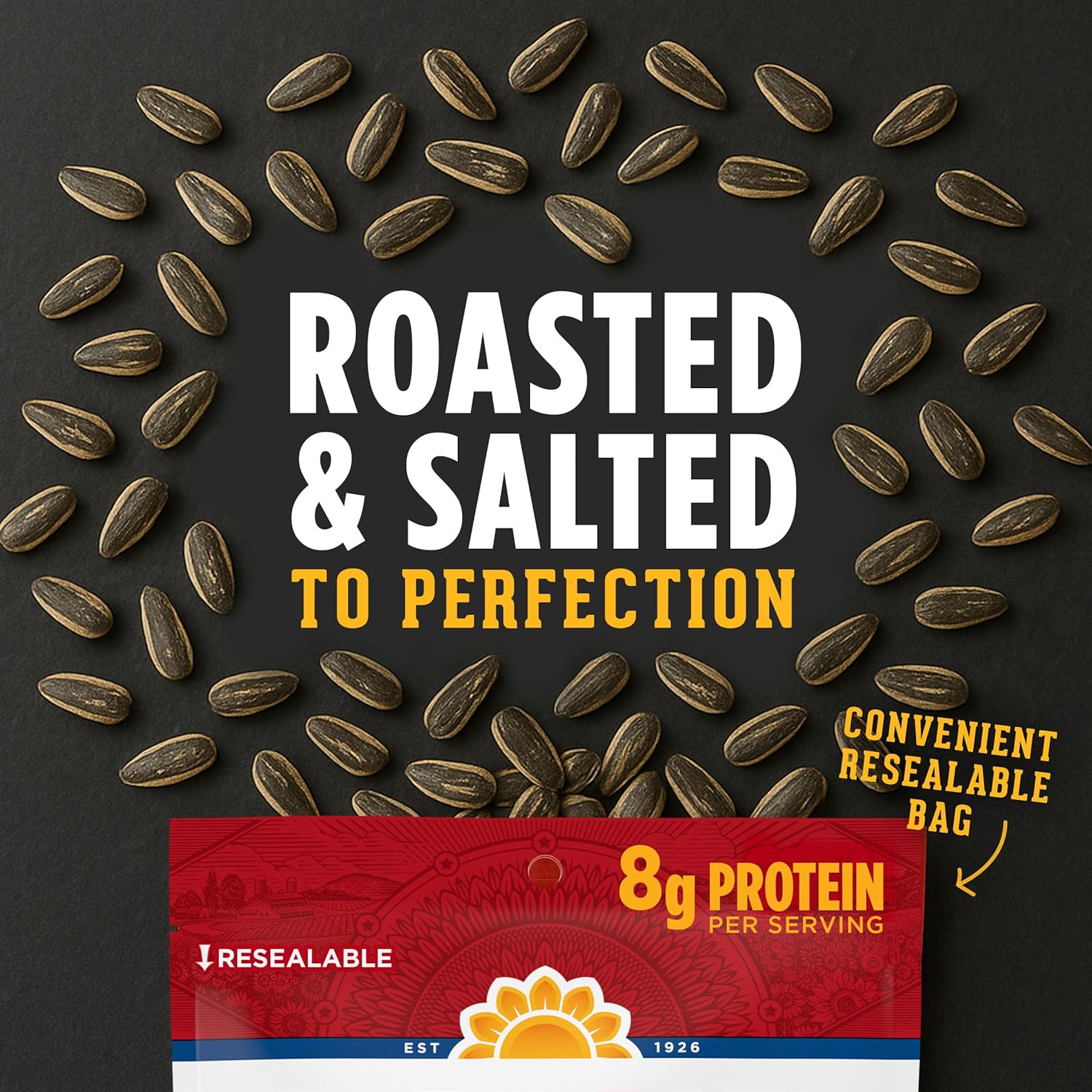 DAVID SEEDS Roasted and Salted Original Jumbo Sunflower Seeds, Keto Friendly, 5.25 Oz, 12 Pack
