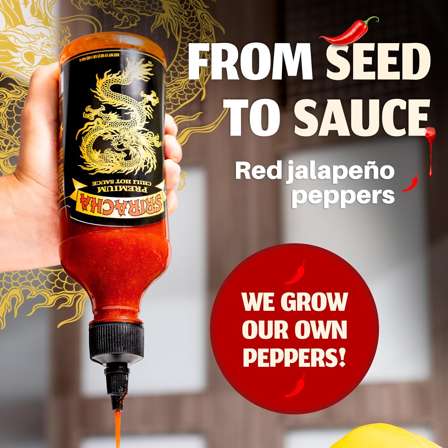 Underwood Ranches Dragon Sriracha Sauce - Hot Sauce for Eggs, Pizza, Mexican Dishes, and More - Holiday Gift for Christmas 17 oz - 2 Pack