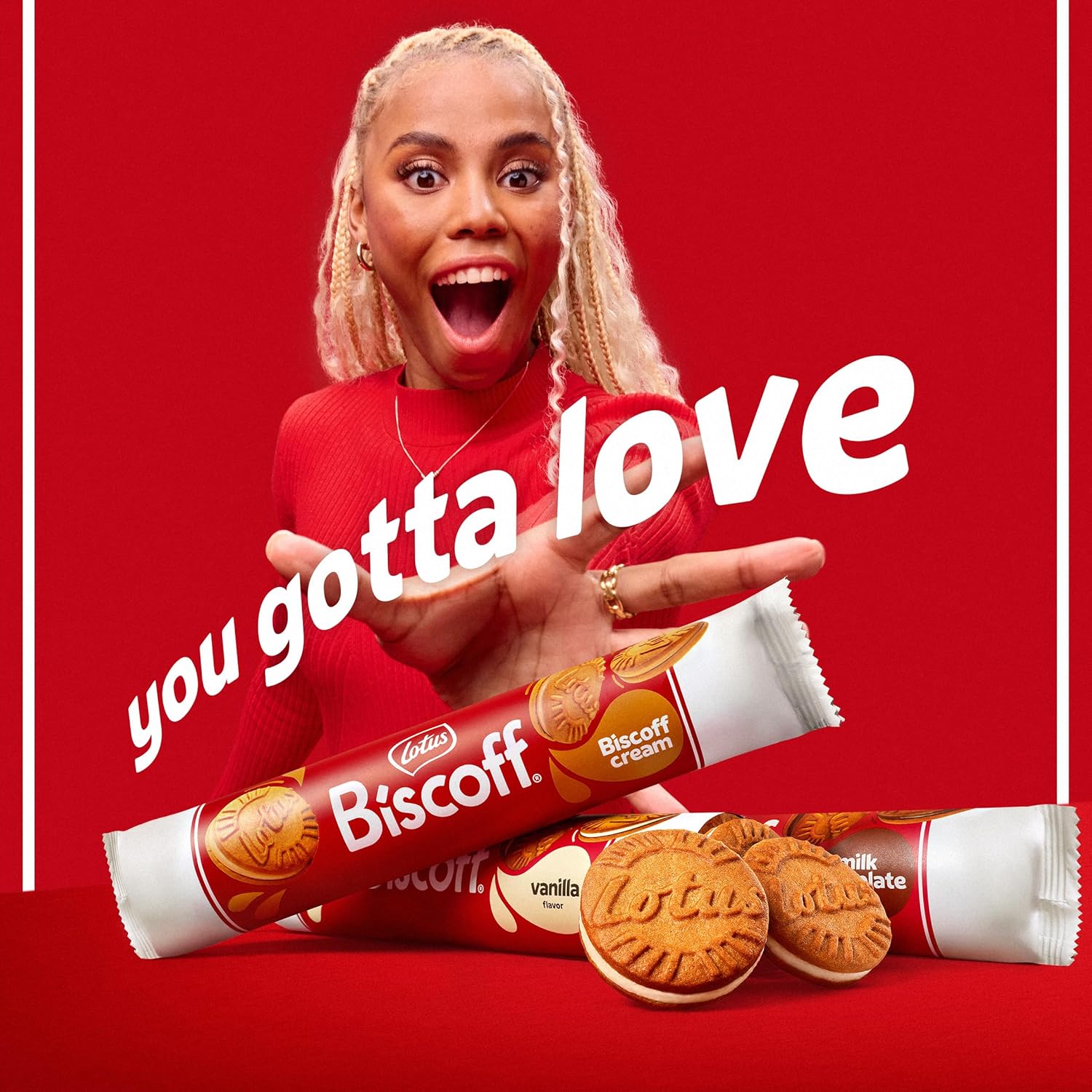 Lotus Biscoff Sandwich Cookies, Milk Chocolate Cream, 15 Cookies per pack, 5.29 Ounce (Pack of 9)