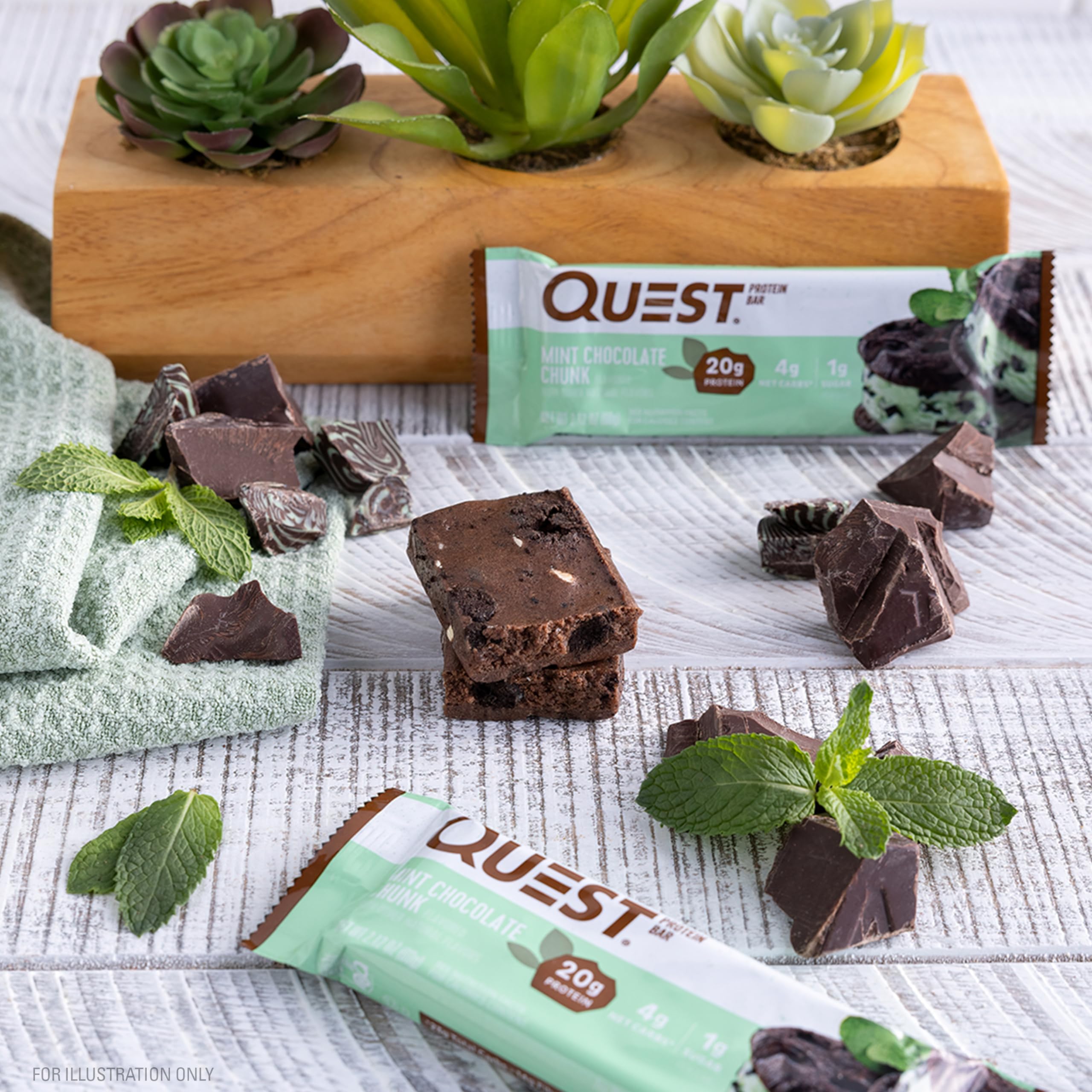 Quest Nutrition Chocolate Chip Dough Cookie Protein Bars, 21g Protein, 1g Sugar, 4g Net Carb, High Fiber, Gluten Free, Keto Friendy, 12 Count