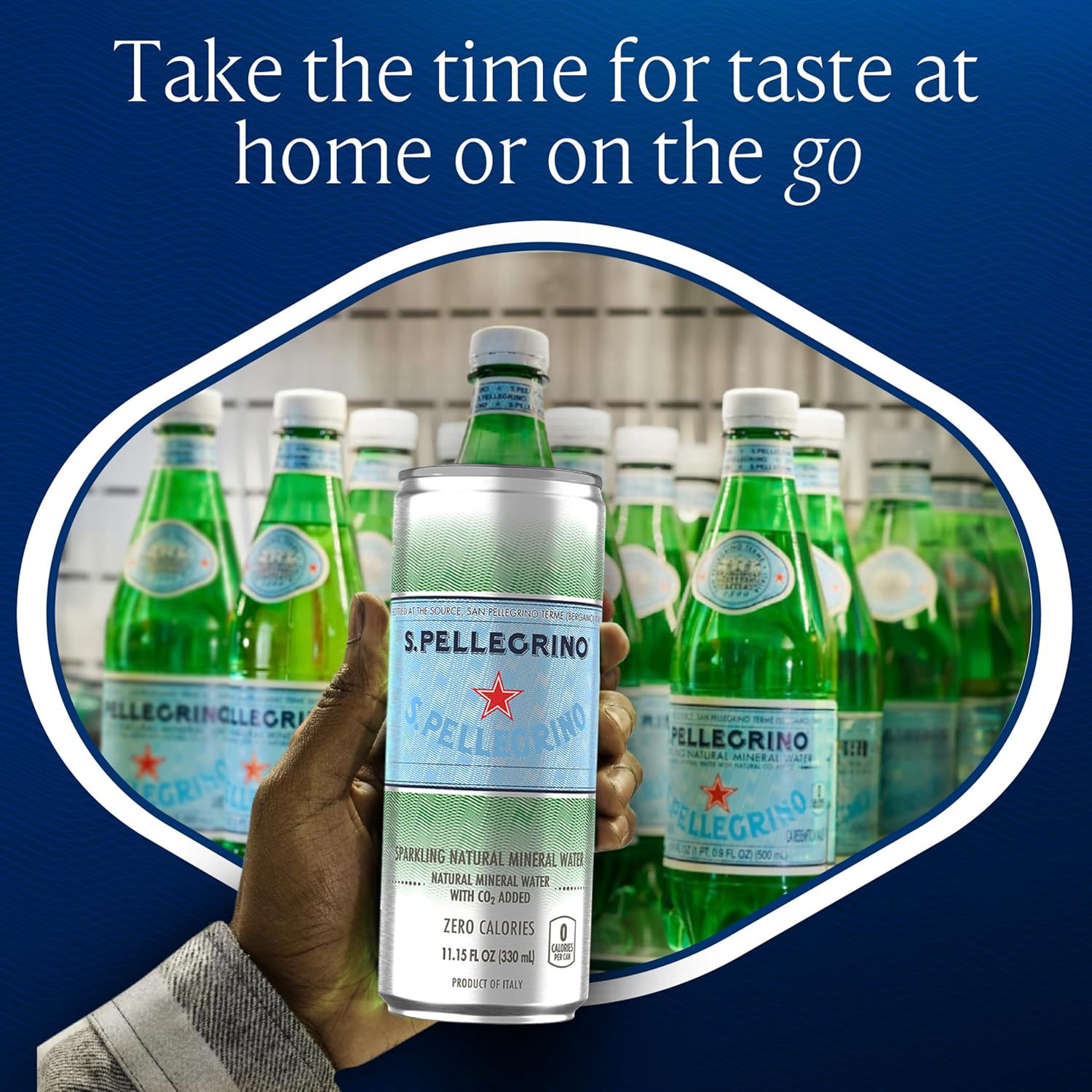 S.Pellegrino Sparkling Natural Mineral Water, Unflavored, 11.15 Fl. Oz (Pack of 24)
