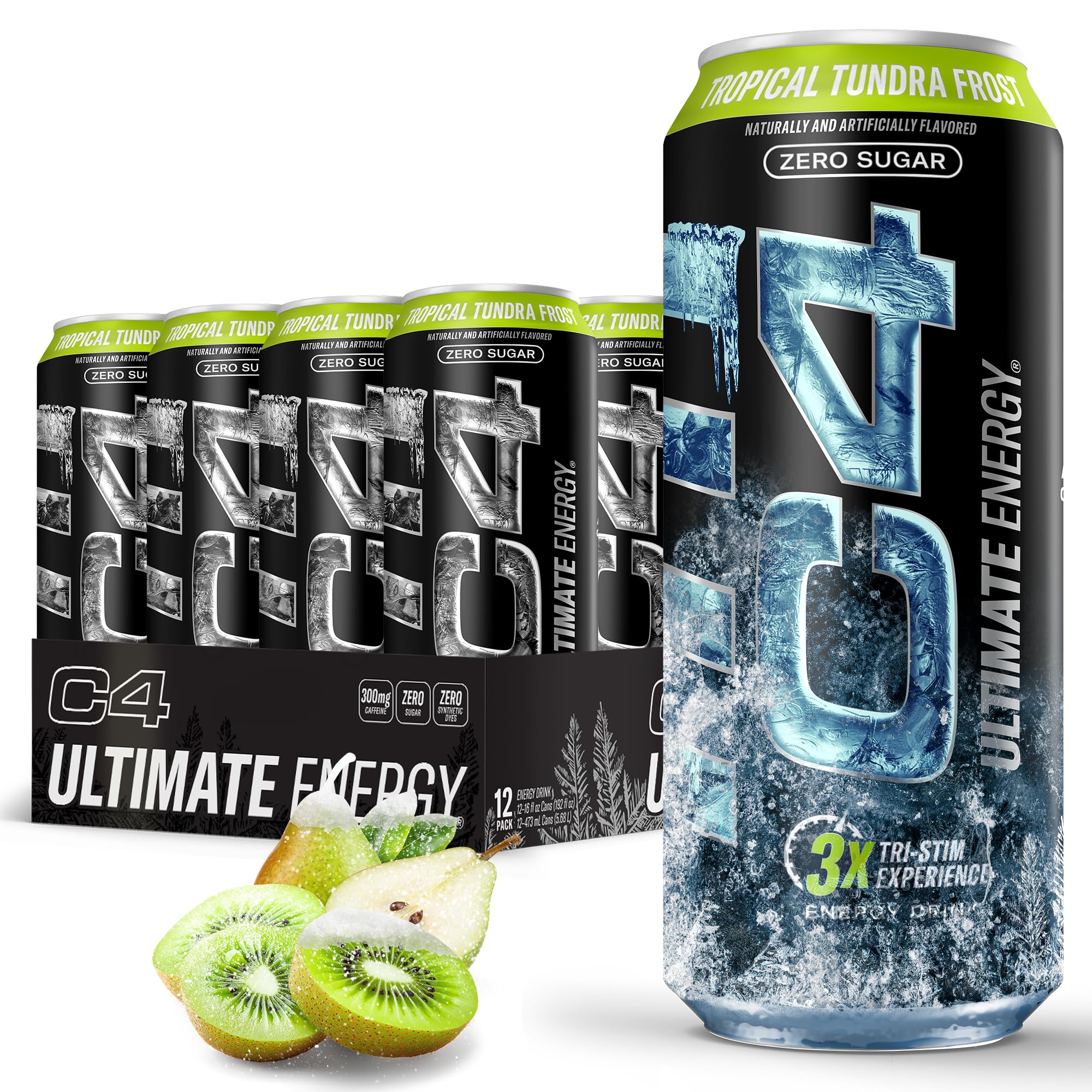 Cellucor C4 Ultimate | Pre Workout Sugar Free Energy Drink | Tri-Stim Experience with 300mg Caffeine + TeaCrine + Dynamine | Fruit Punch | 16oz (Pack of 12)
