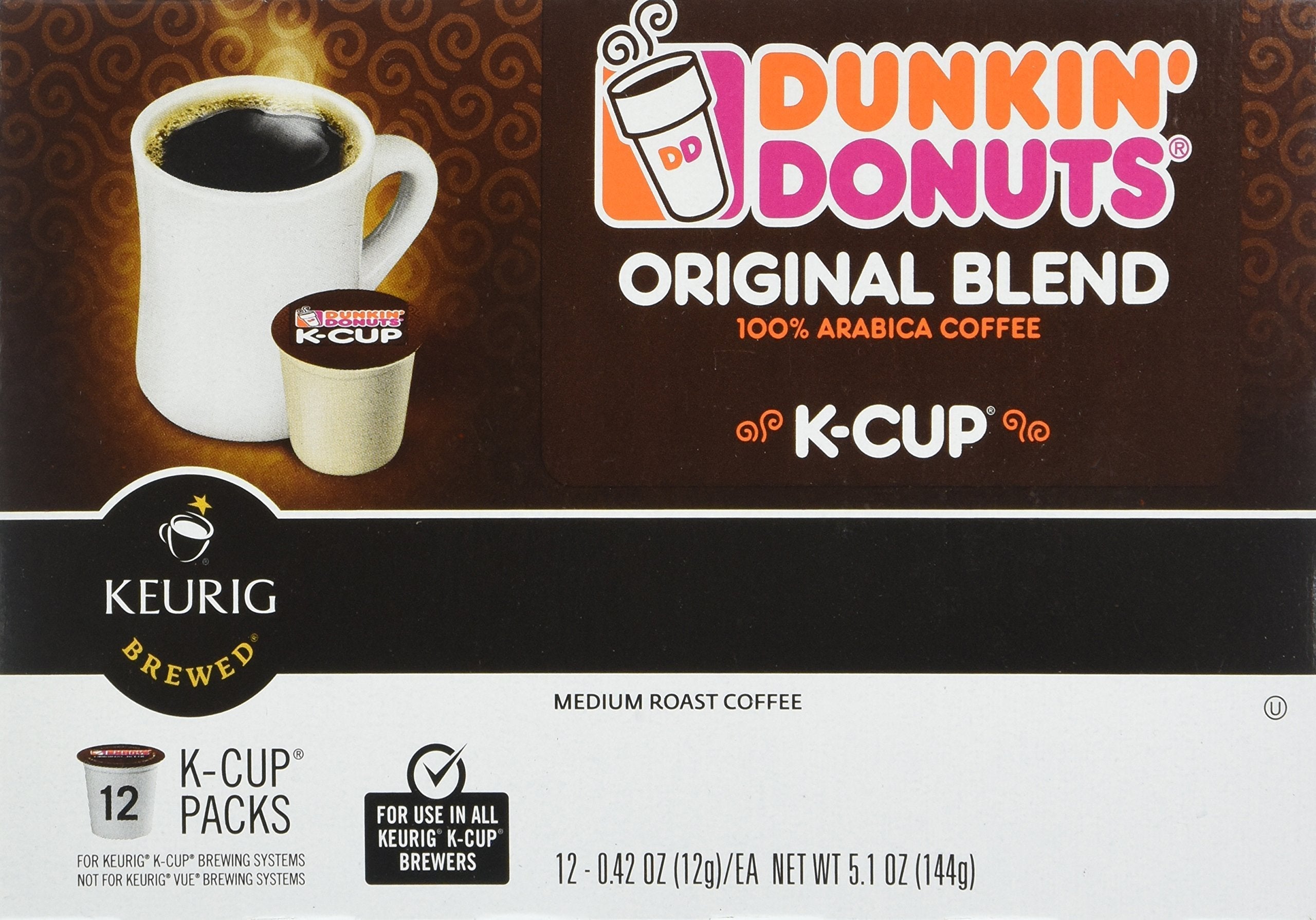 Dunkin' Original Blend Medium Roast Coffee, 60 Keurig K-Cup Pods