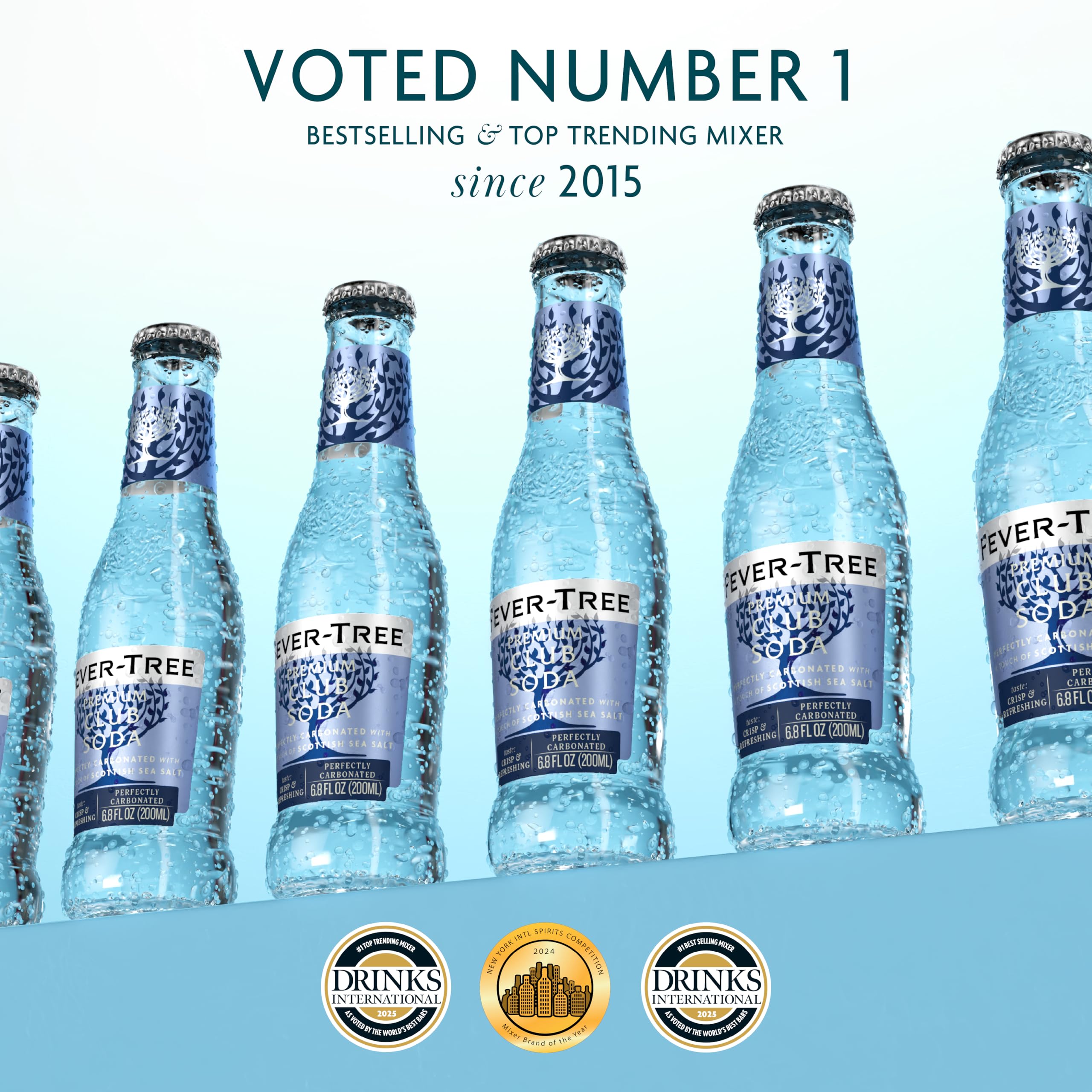 Fever Tree Club Soda Club Soda - Premium Quality Delicate with perfect carbonation - Refreshing Beverage for Cocktails & Mocktails. Naturally Sourced Ingredients, No Artificial Sweeteners or Colors - 5.07 Fl Oz (Pack of 24)(Packaging May Vary)