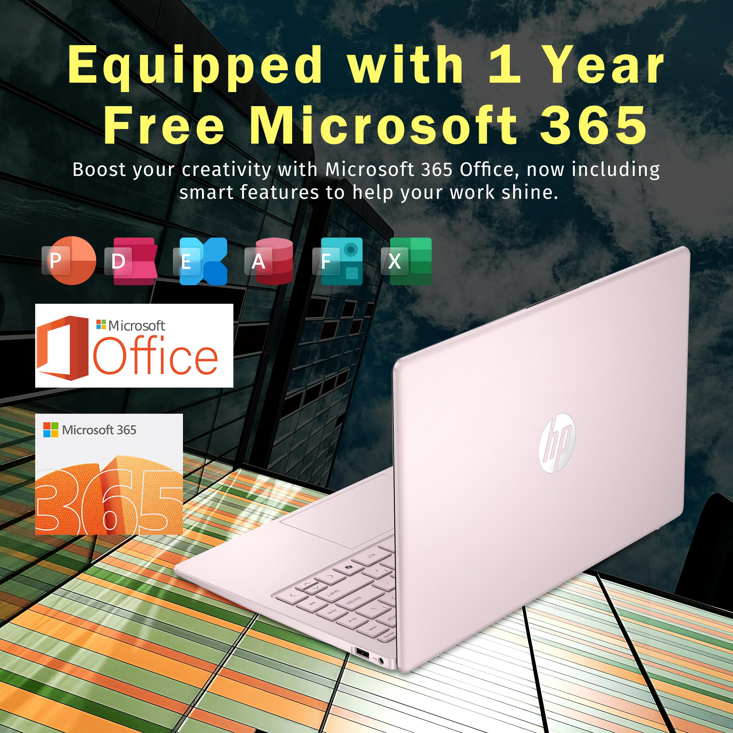 HP Stream 14" HD BrightView Laptop, Intel Celeron N4120, 16GB RAM, 288GB Storage (128GB UFS + 160GB Docking Station Set), Intel UHD Graphics, 720p Webcam, Wi-Fi, 1 Year Office 365, Win 11S, Silver